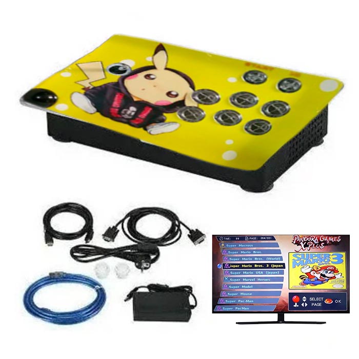 Consola tablero Arcade Pandora 5 WIFI 32GB 8 mil juegos dividida en 2 partes Pikachu