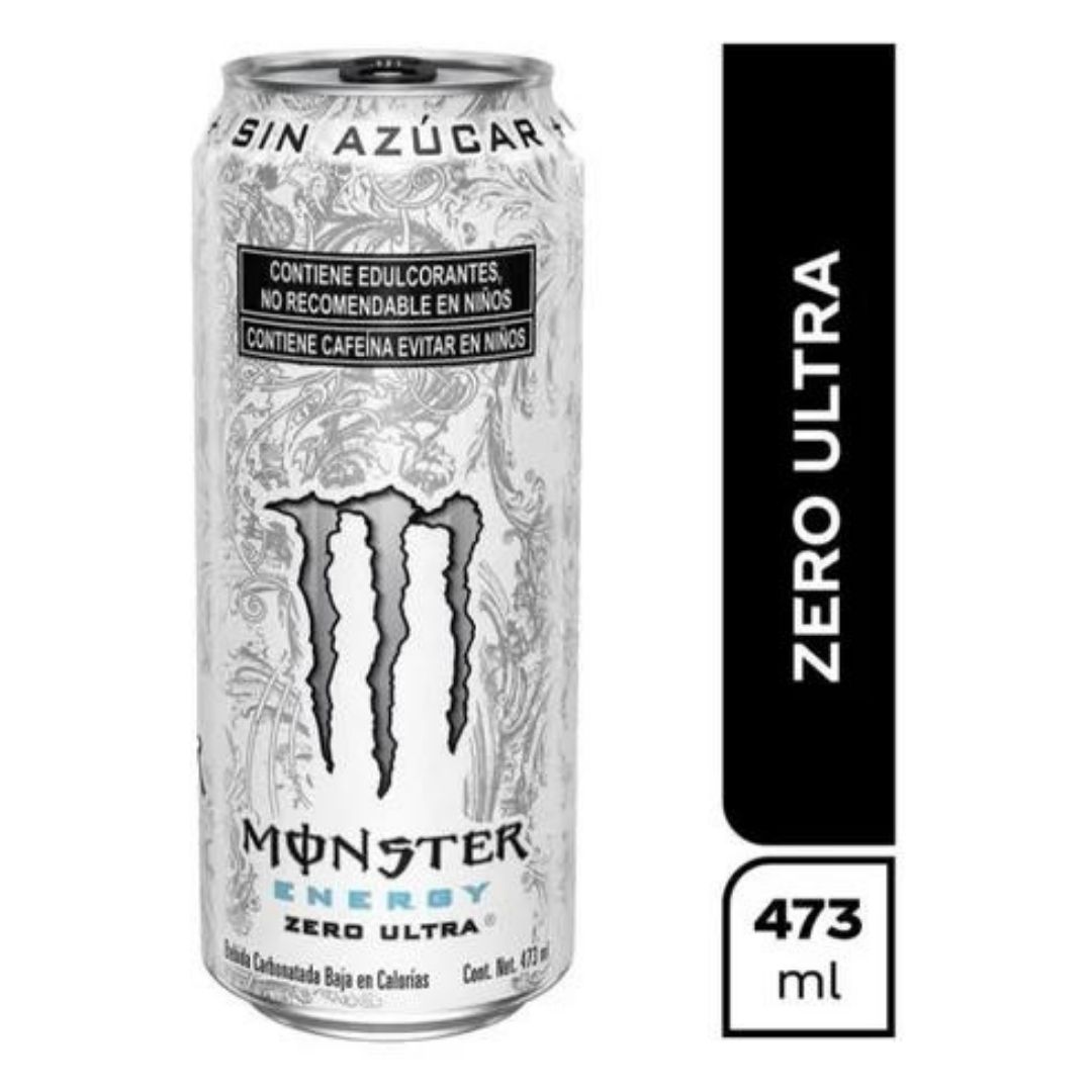 Bebida Energizante Monster Zero Ultra 473 Ml Sin Azúcar