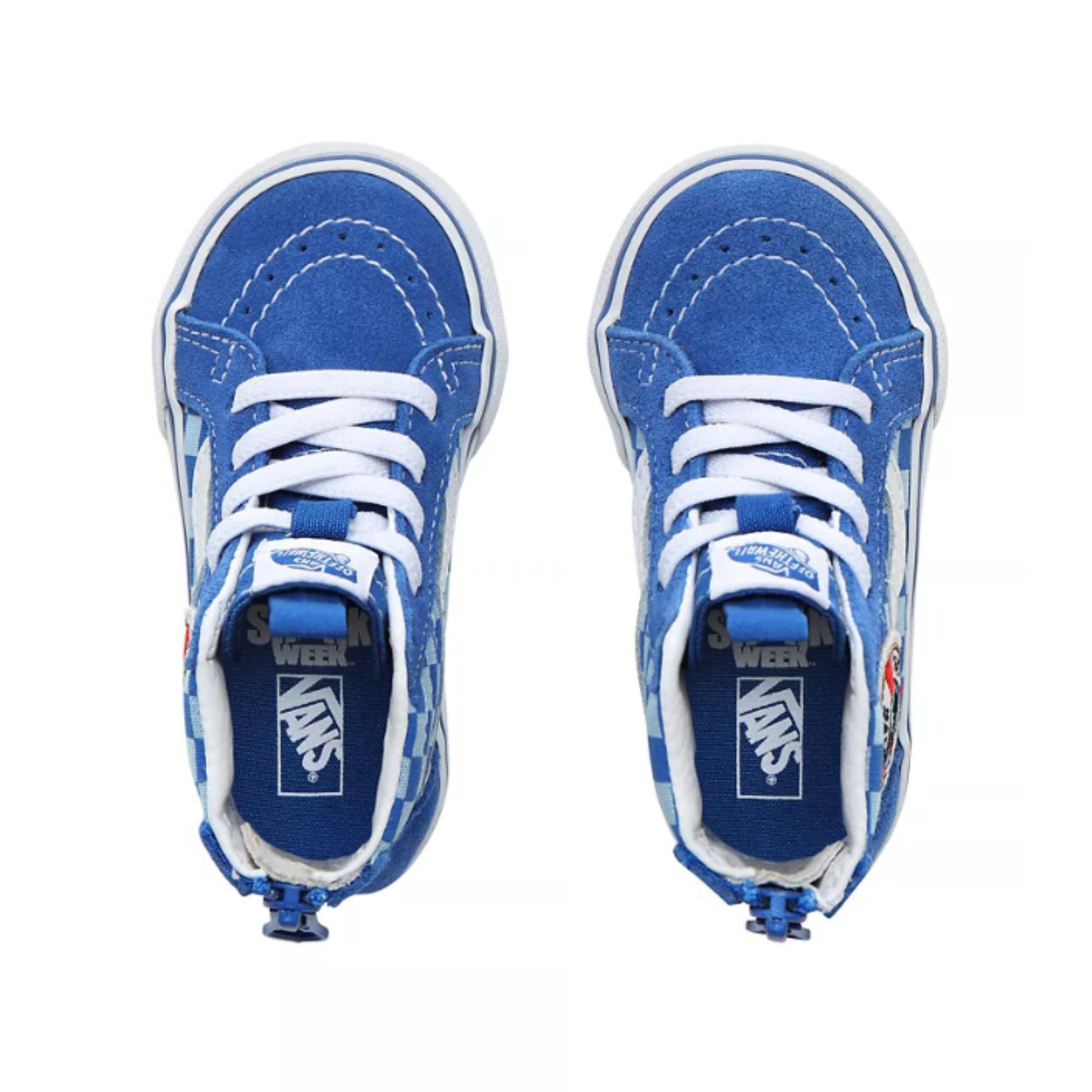Tenis Vans SK8-Hi Zip Shark Week Azul Bebés Originales 4BV1V3V
