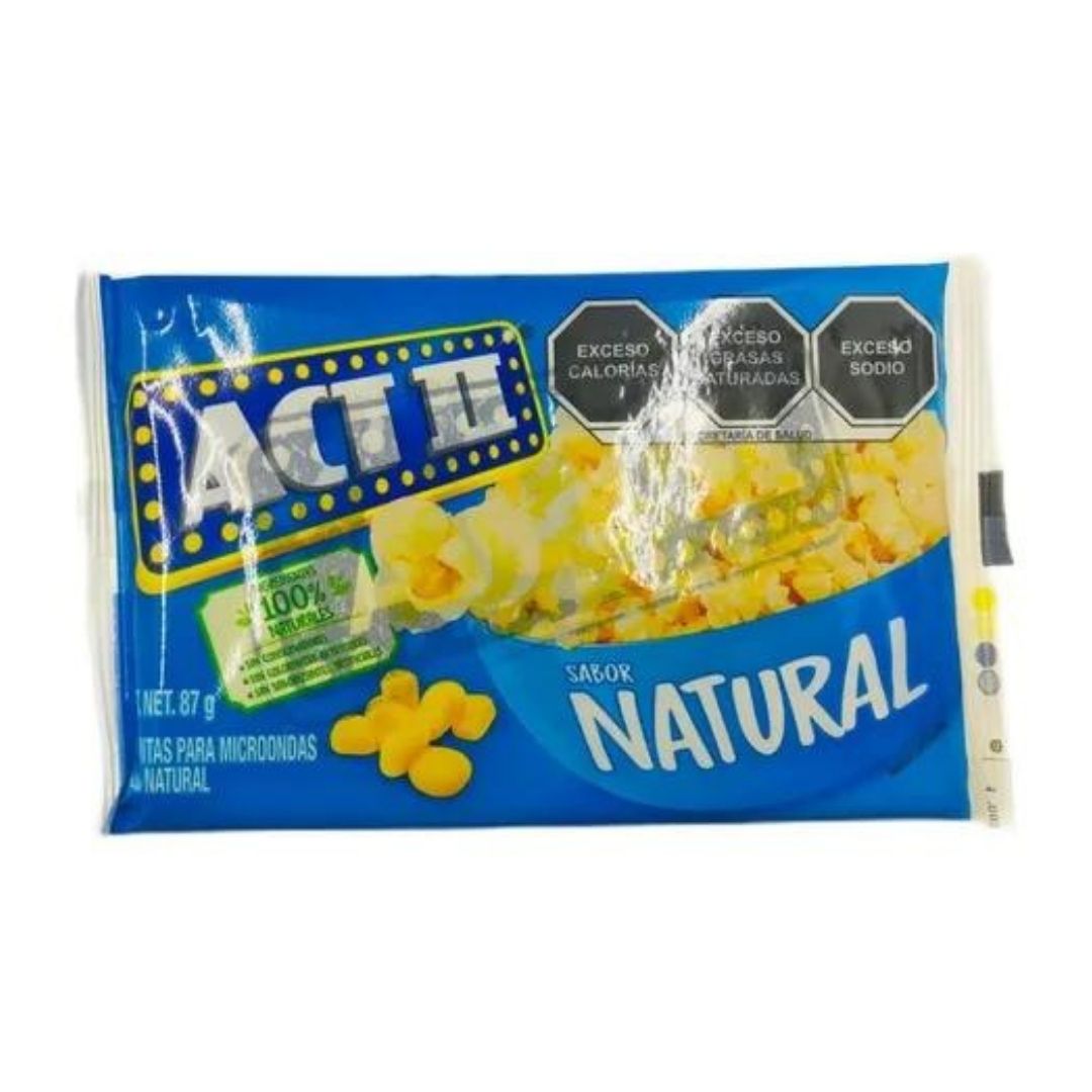 Palomitas De Maiz Act II Para Microondas 1 Sobre Sabor Natural
