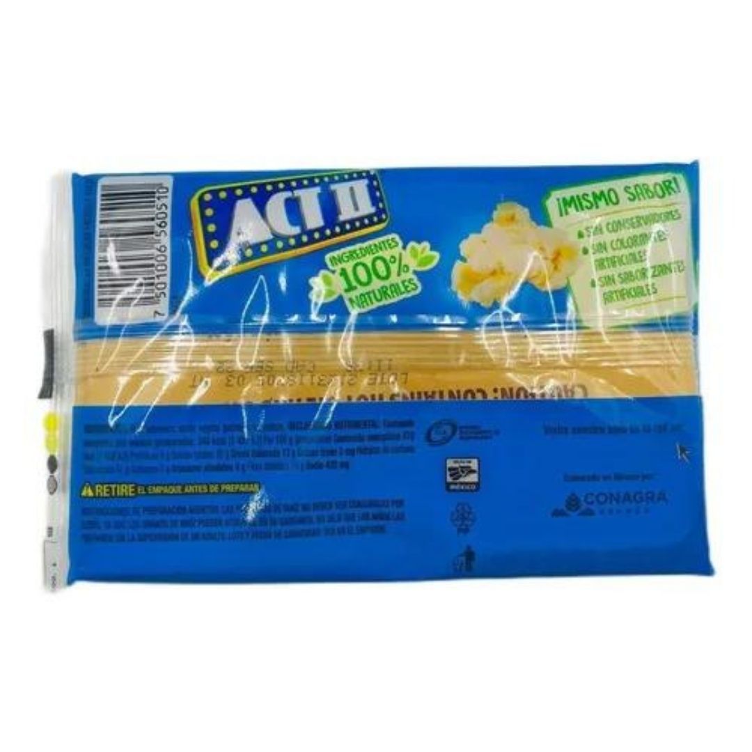 Palomitas De Maiz Act II Para Microondas 1 Sobre Sabor Natural