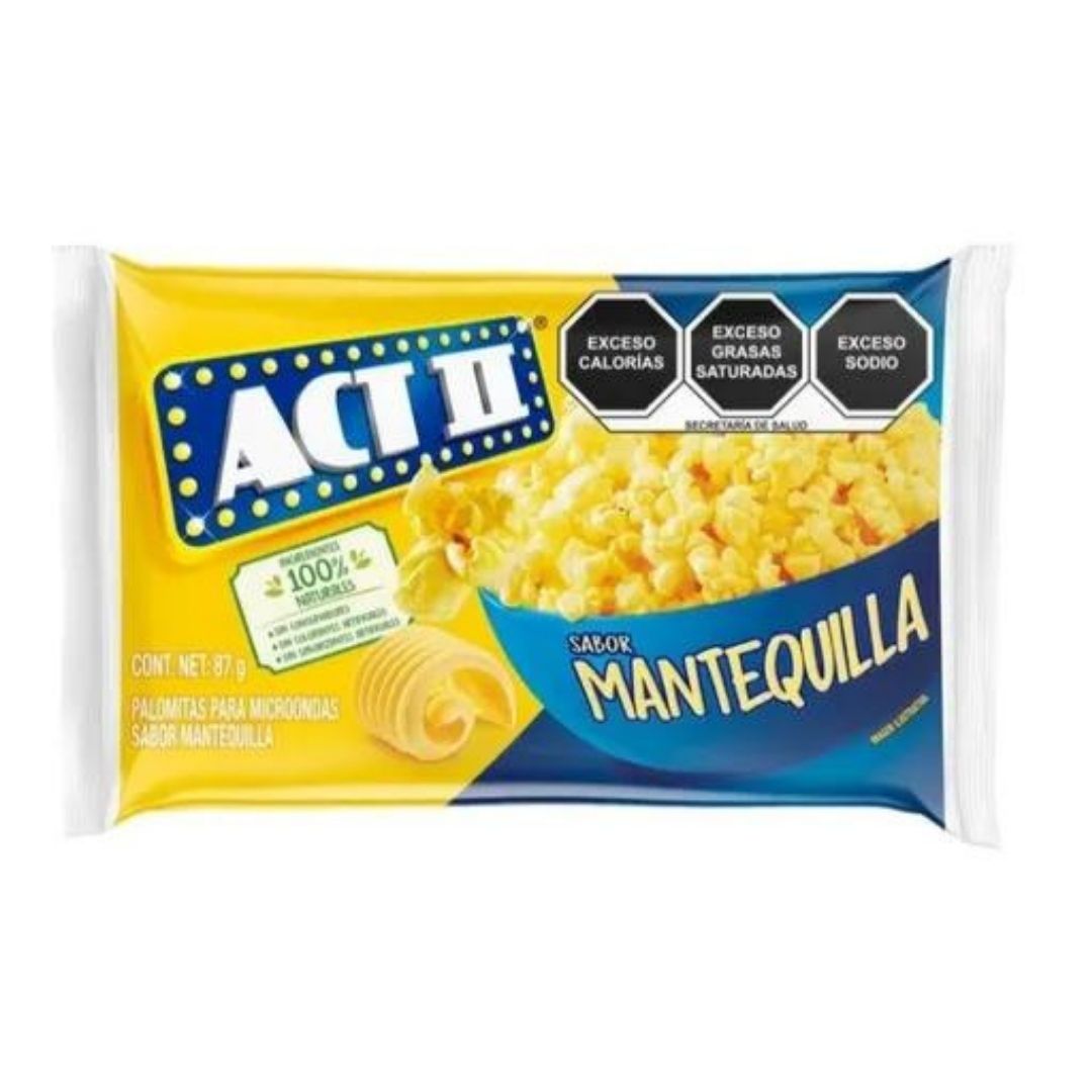 Palomitas De Maiz Act II Para Microondas 1 Sobre Sabor Mantequilla