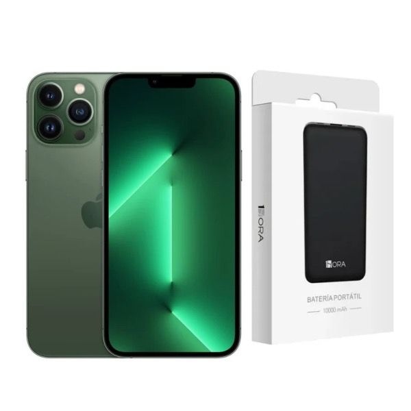 Apple IPhone 13 Pro Max Green 256GB reacondicionado+ Bateria Portatil Recargable 1000 mAh