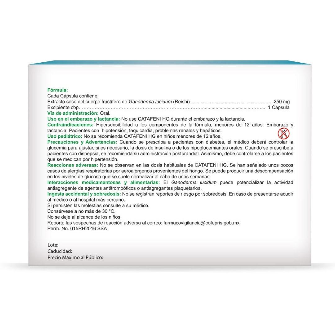 Suplemento Catafeni Hg Mas Defensas CMD 30 Cap De 250mg