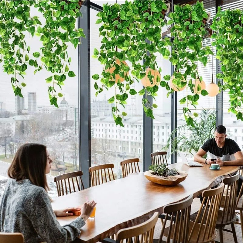 Plantas Artificiales Colgantes C/diseño De Hiedra, 4 Piezas