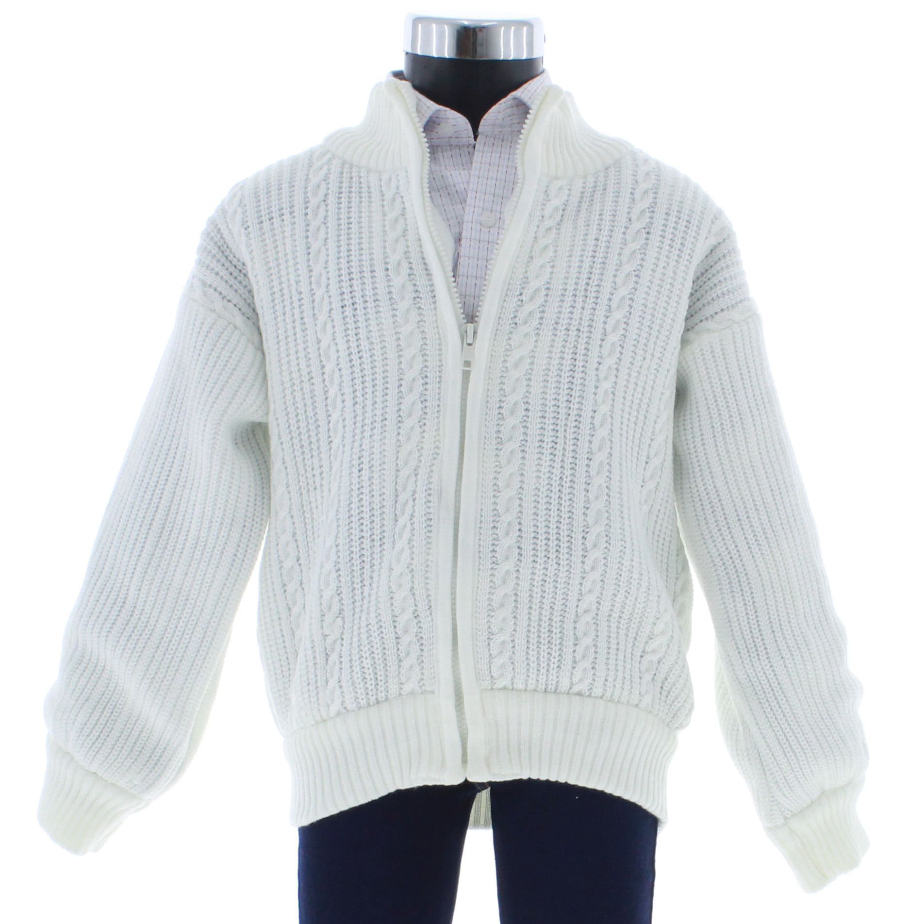 Chamarra Niño Tejido Blanco 3001 1 a 16 Años.