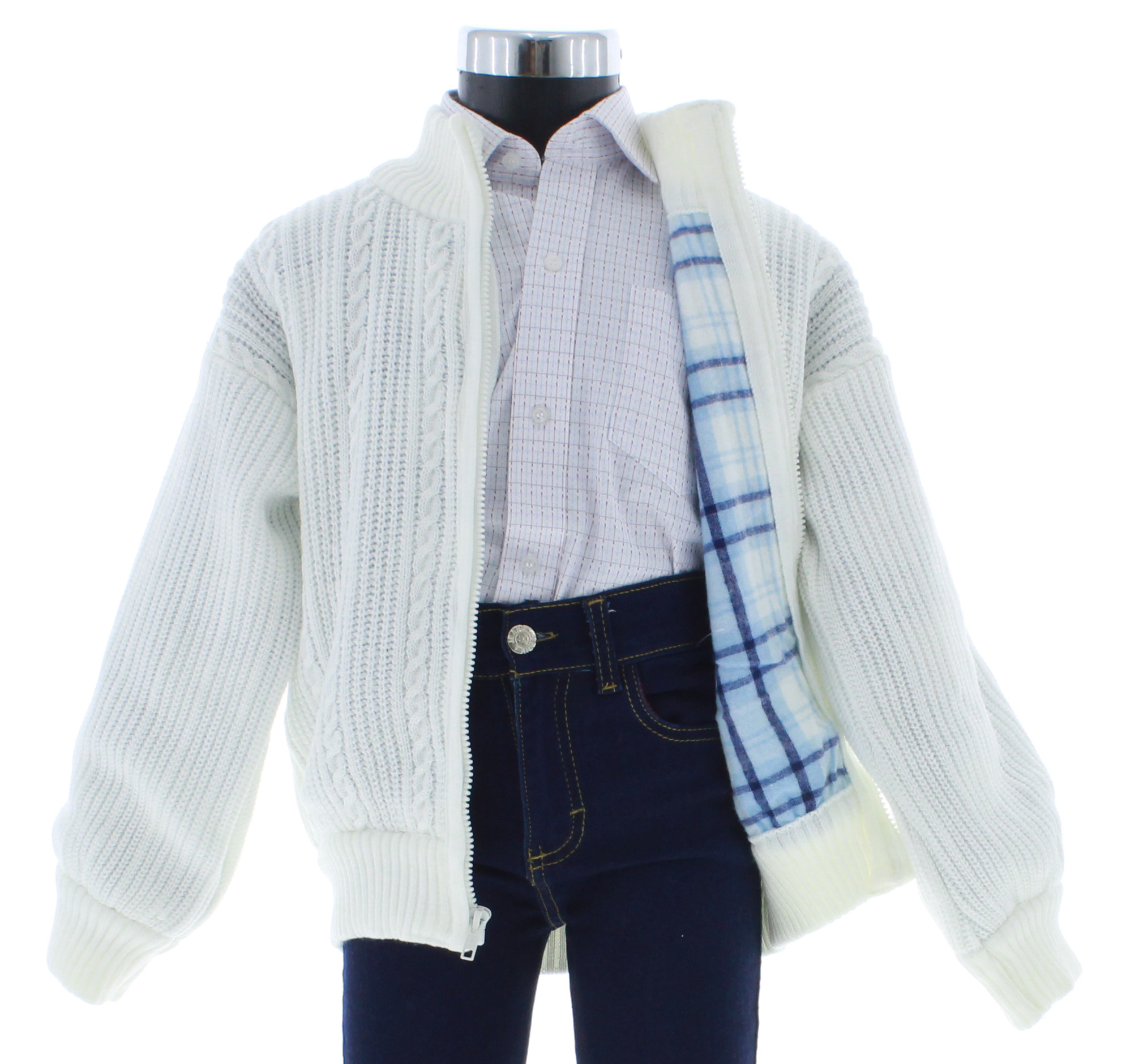 Chamarra Niño Tejido Blanco 3001 1 a 16 Años.