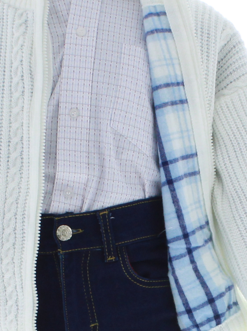 Chamarra Niño Tejido Blanco 3001 1 a 16 Años.