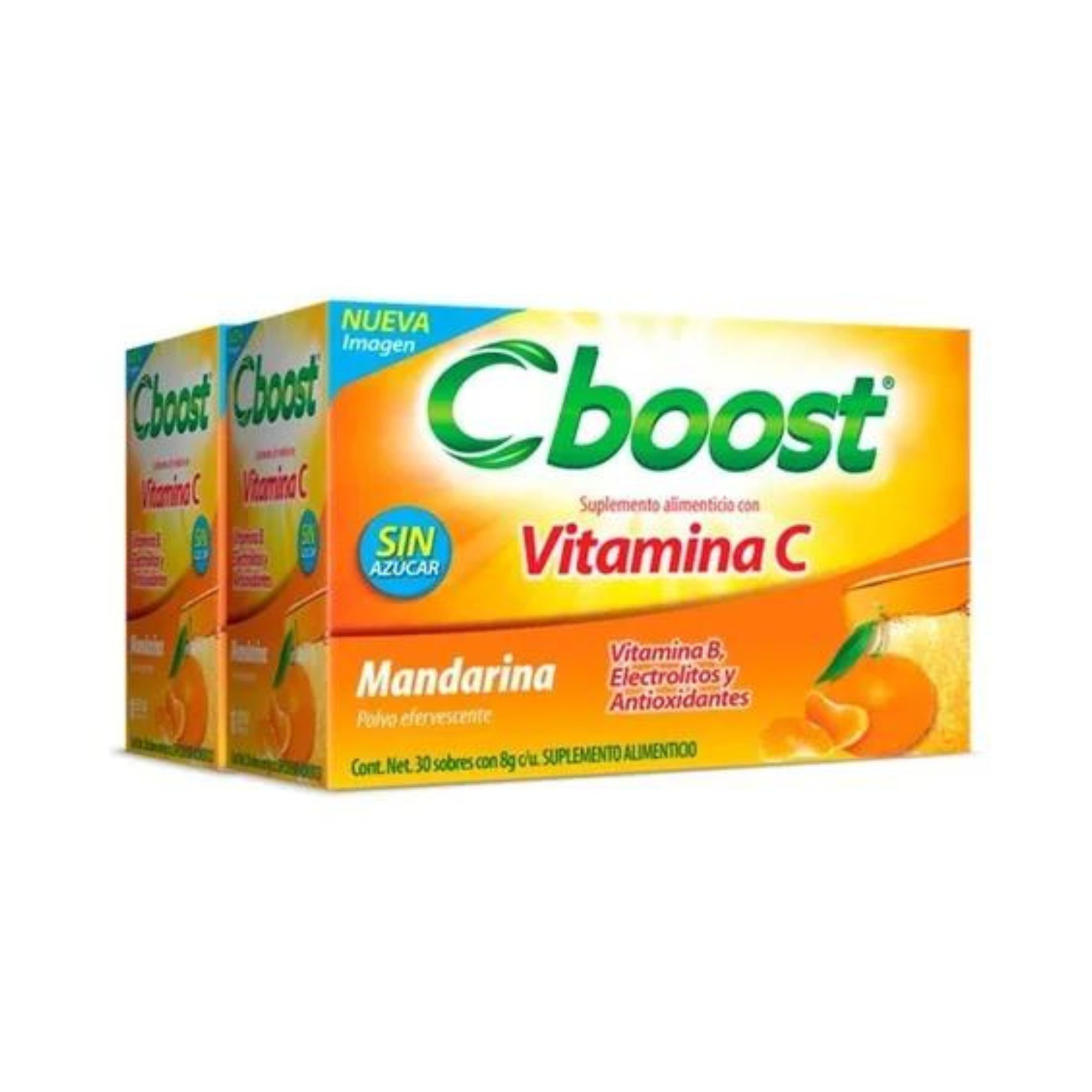2 Pack Cboost Mandarina Vitamina C 60 Sobres Con 8g C/u
