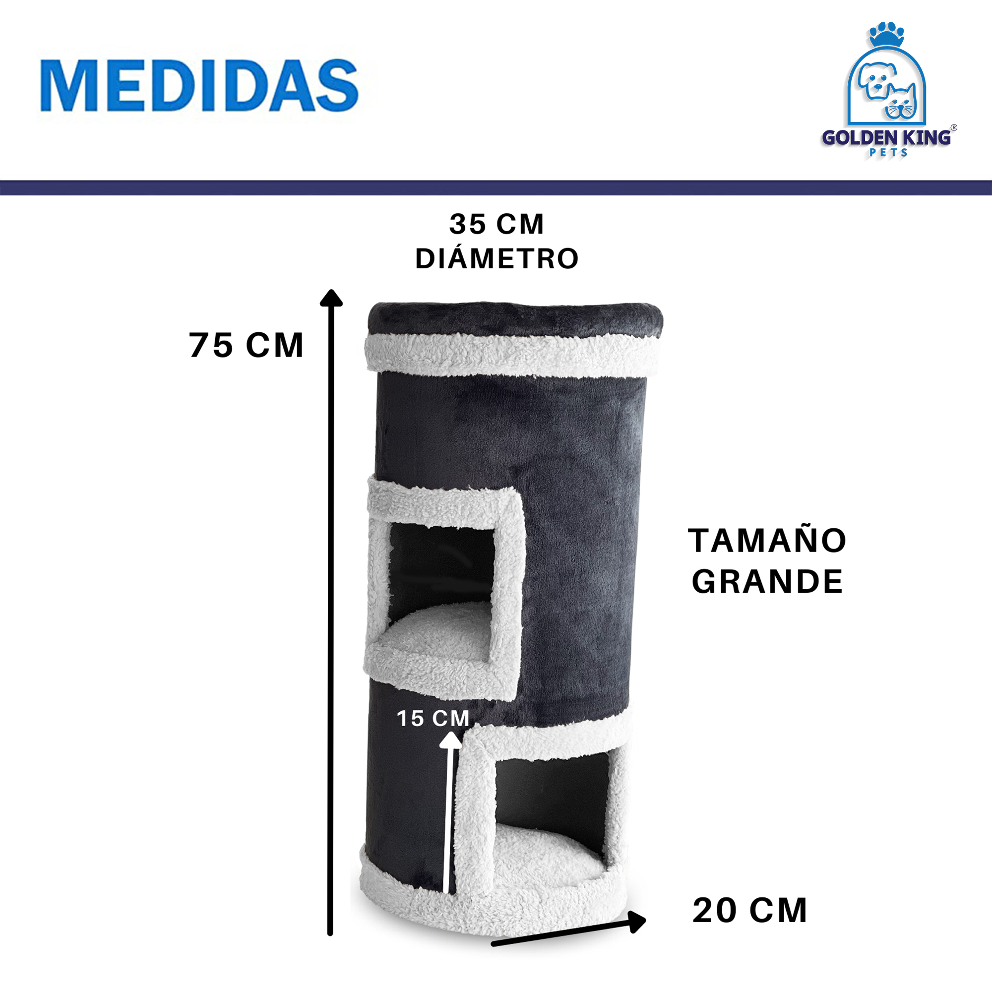 Casa Torre Mueble Rascador Para Gatos Cama 3 Niveles Todo en 1