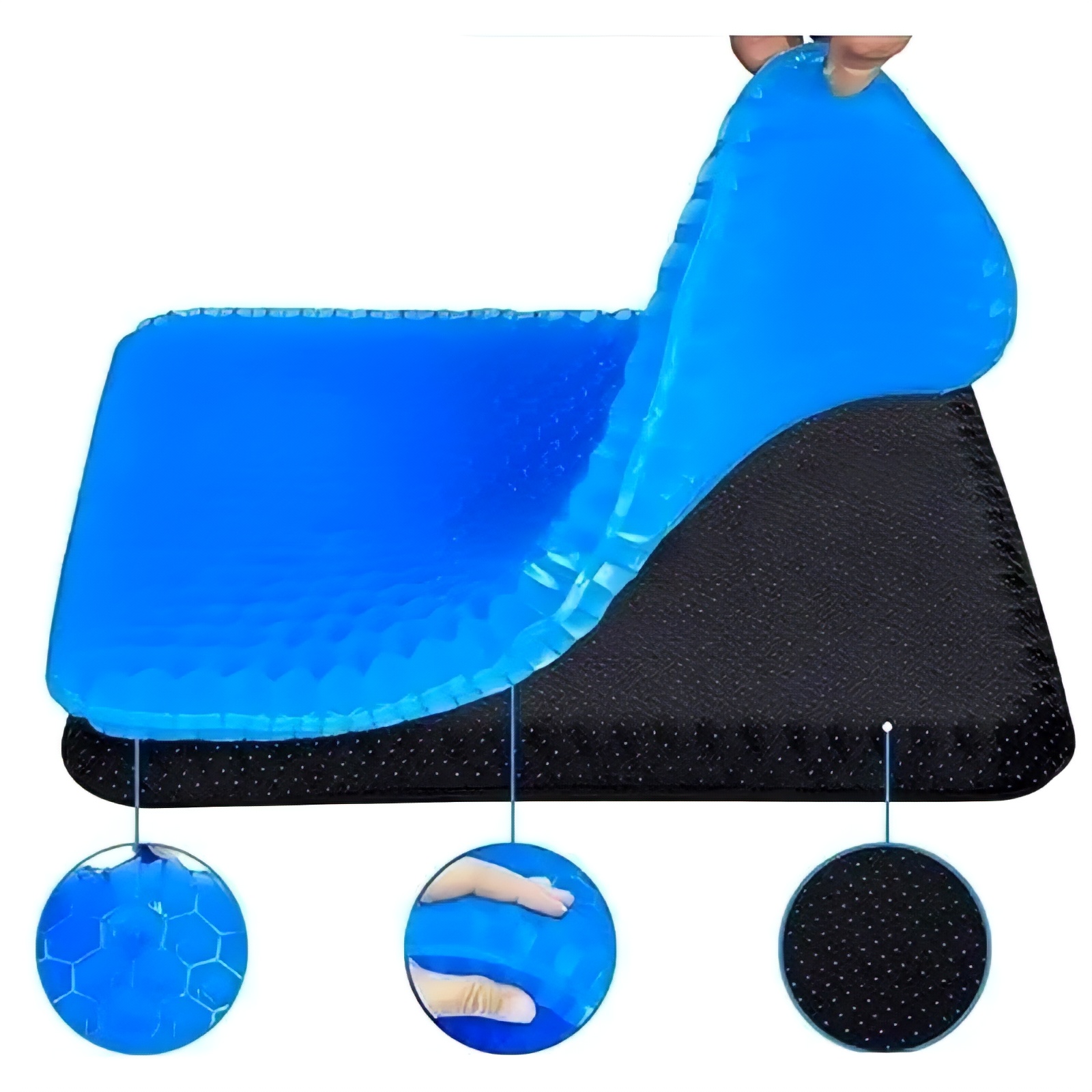 Cojin Gel Silicon Ergonomico Panal Comodo Asiento Auto Silla