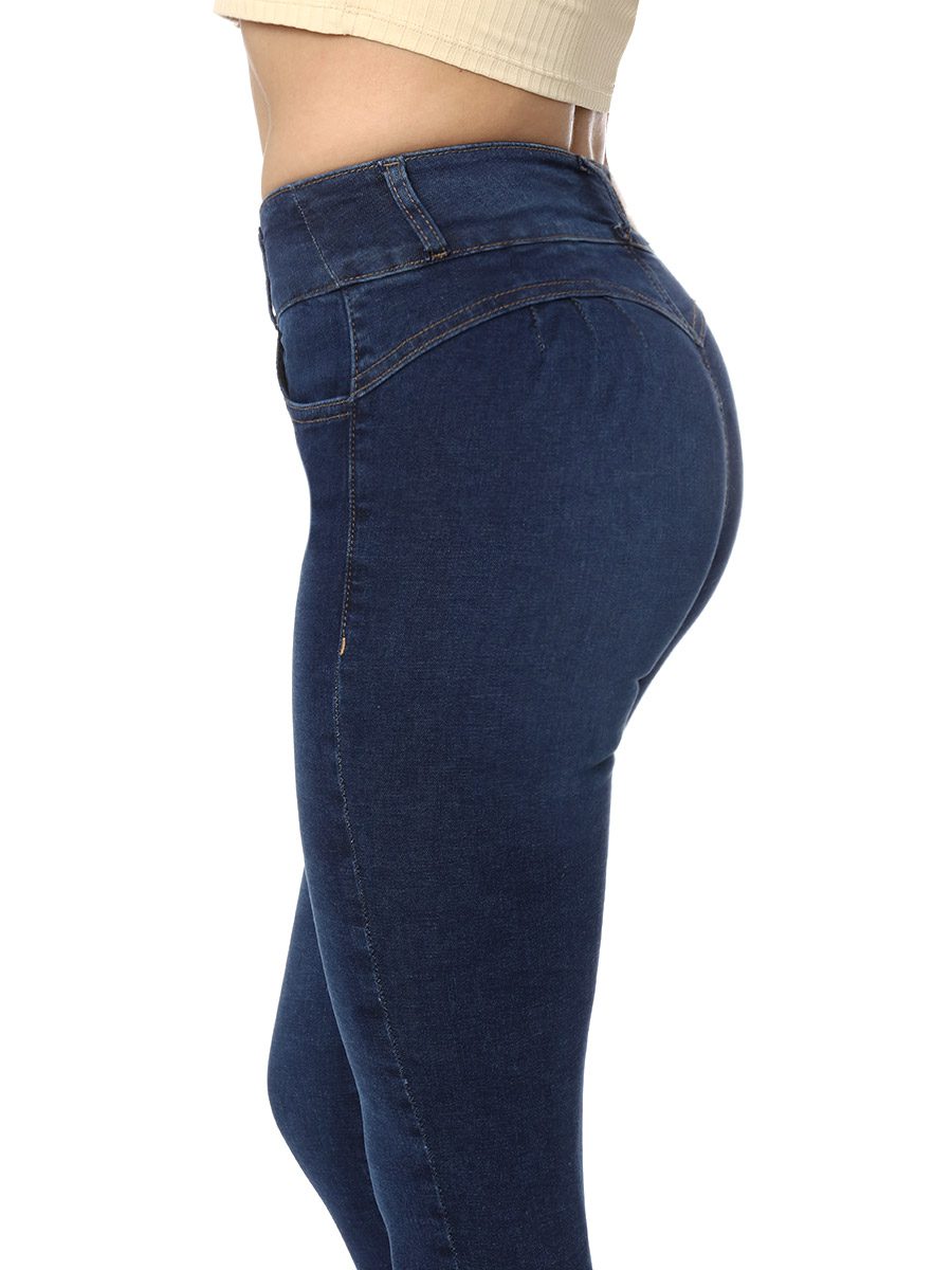 Jeans Britos Corte Corazon A La Cintura Skinny Con Desgaste