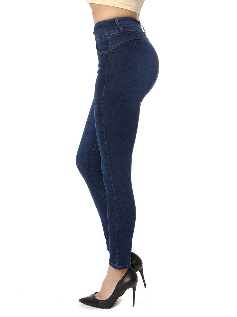 Jeans Britos Corte Corazon A La Cintura Skinny Con Desgaste