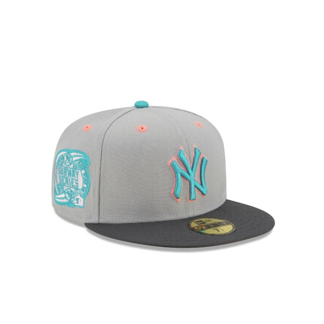 GORRA NEW ERA LOS YANKEES ROSA-GRIS UNISEX 7 1/4 100% ORIGINAL