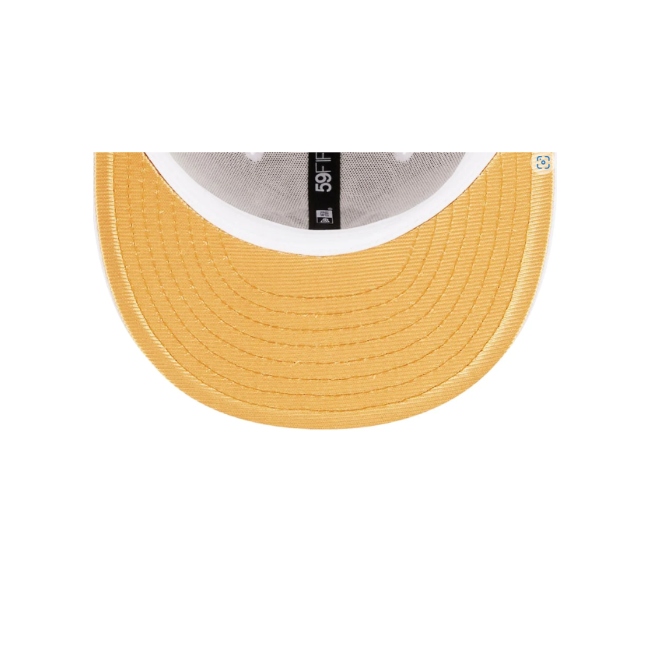 GORRA NEW ERA LOS YANKEES BLANCO-DORADO/UNISEX 7 1/4 100% ORIGINAL