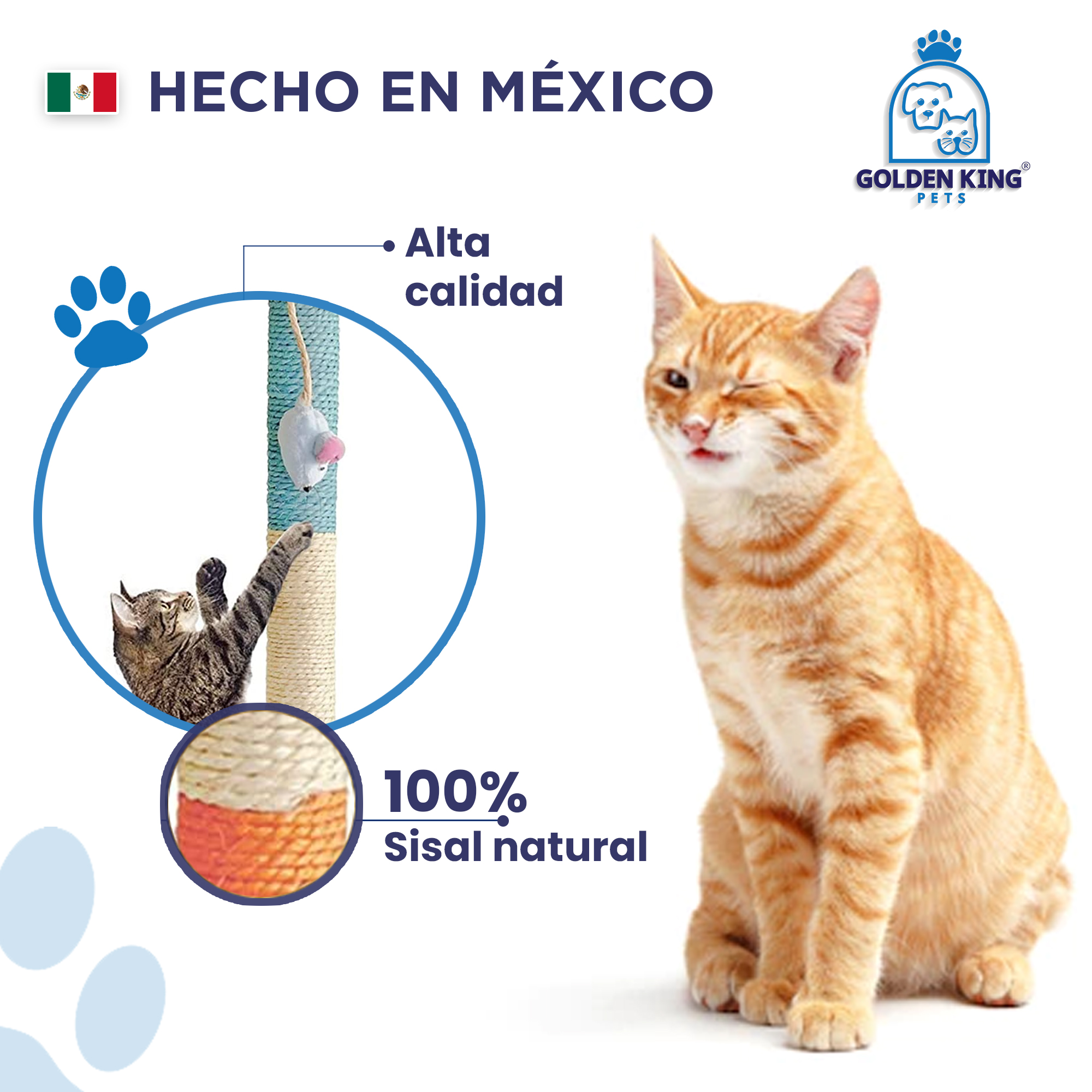 Poste Juguete Rascador Gato Grande | 1 Metro | Gratis Catnip | 