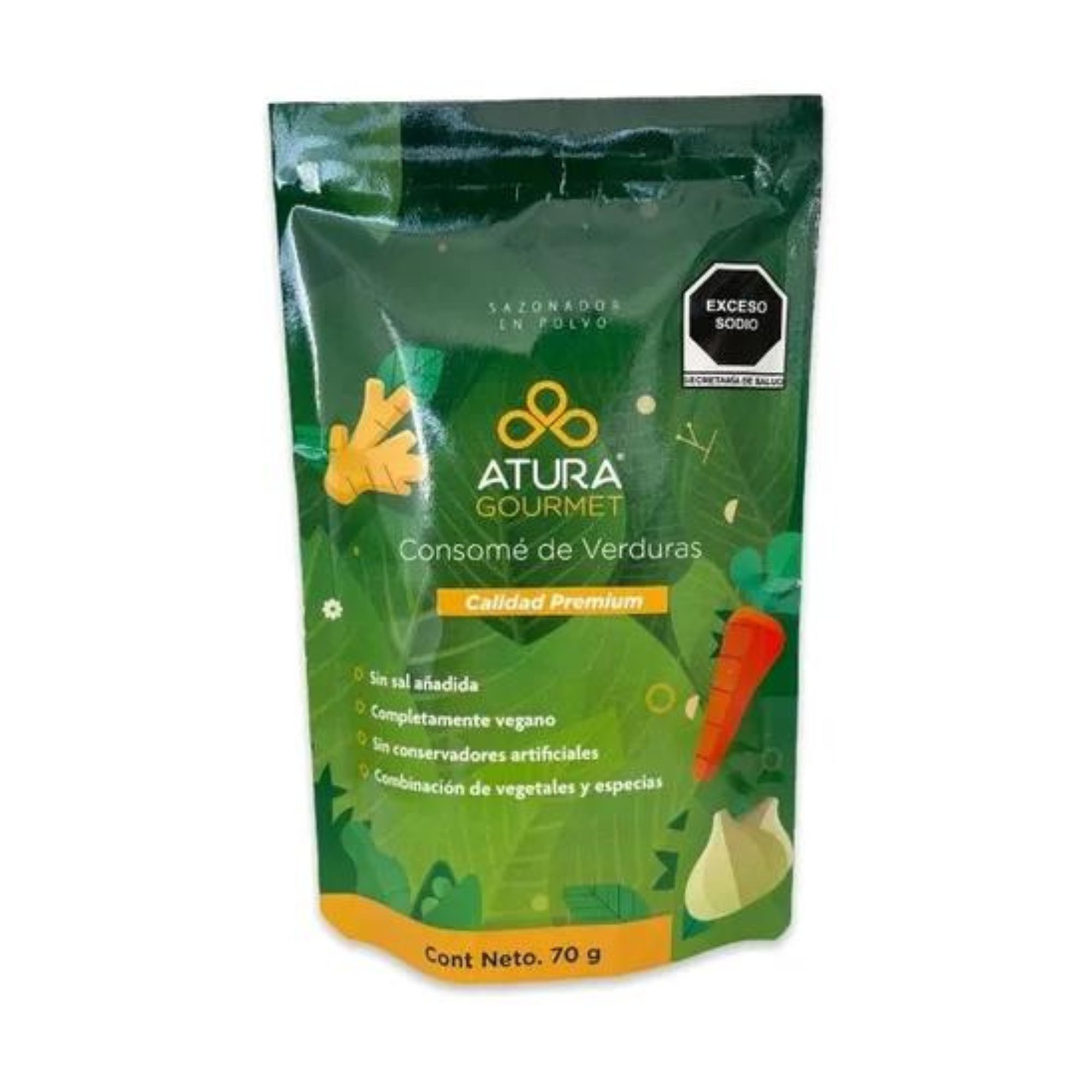 Consomé De Verduras 70g Atura Gourmet Calidad Premium Vegano