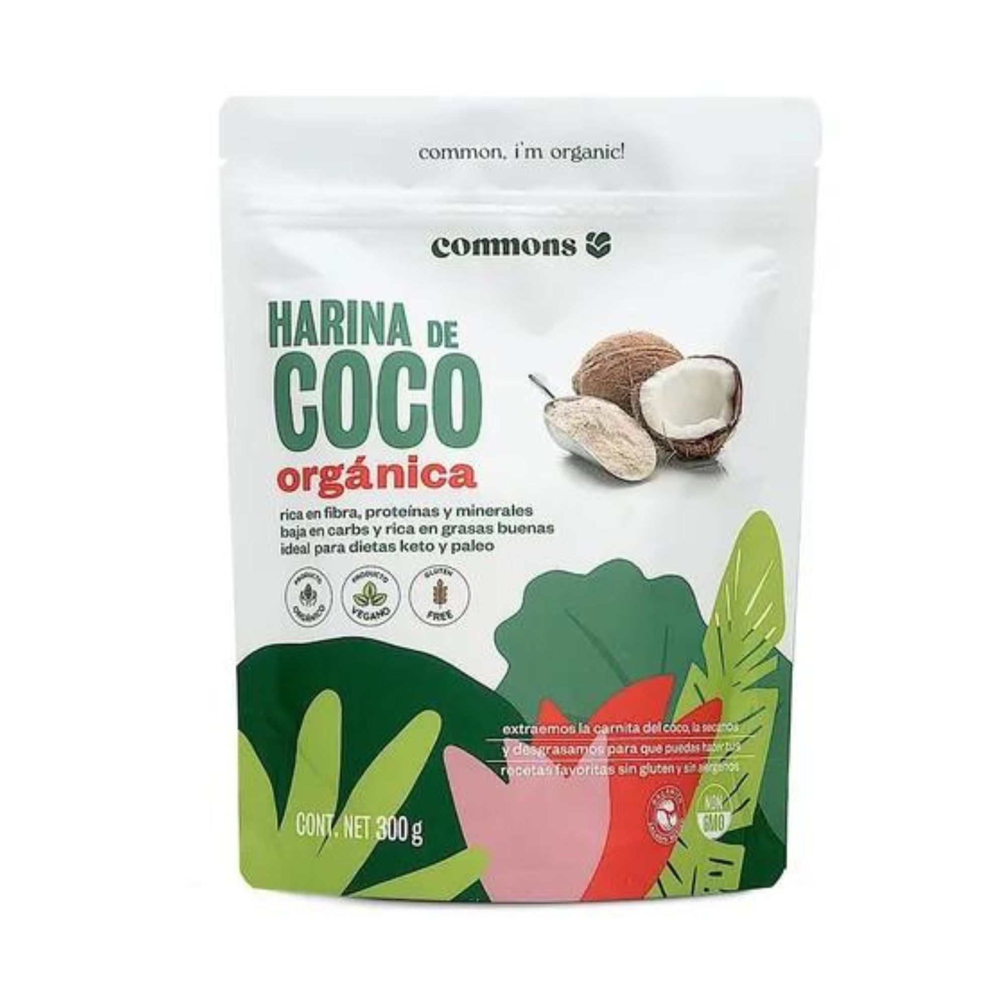 Harina De Coco Orgánica 300g Commons Libre De Gluten