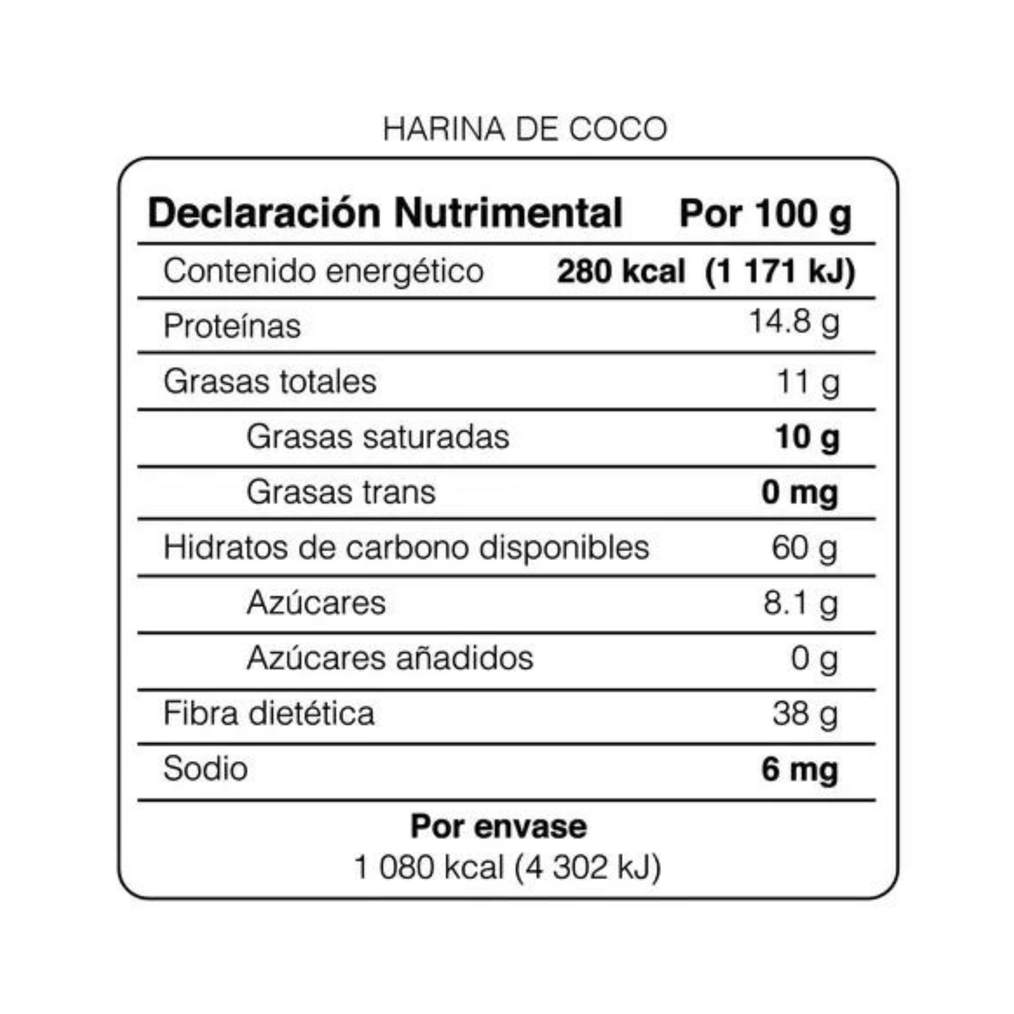 Harina De Coco Orgánica 300g Commons Libre De Gluten