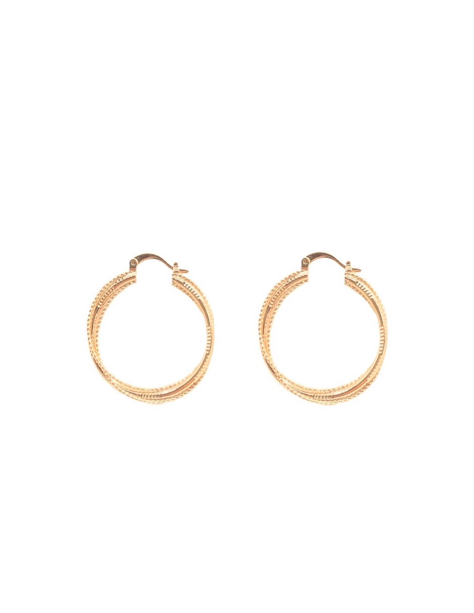 Arracadas Oro Angelus de chapa de oro con diseño de relieves 820375