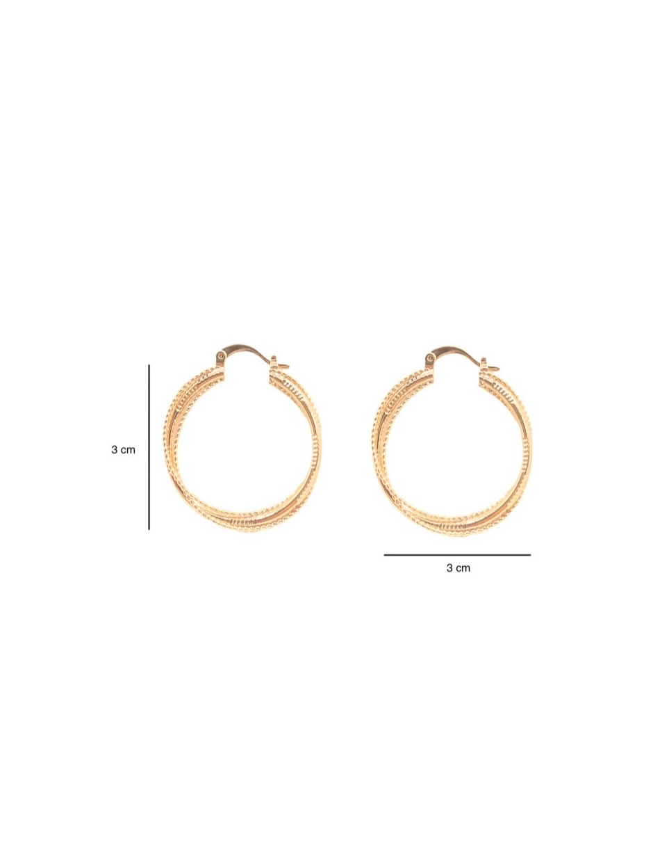 Arracadas Oro Angelus de chapa de oro con diseño de relieves 820375