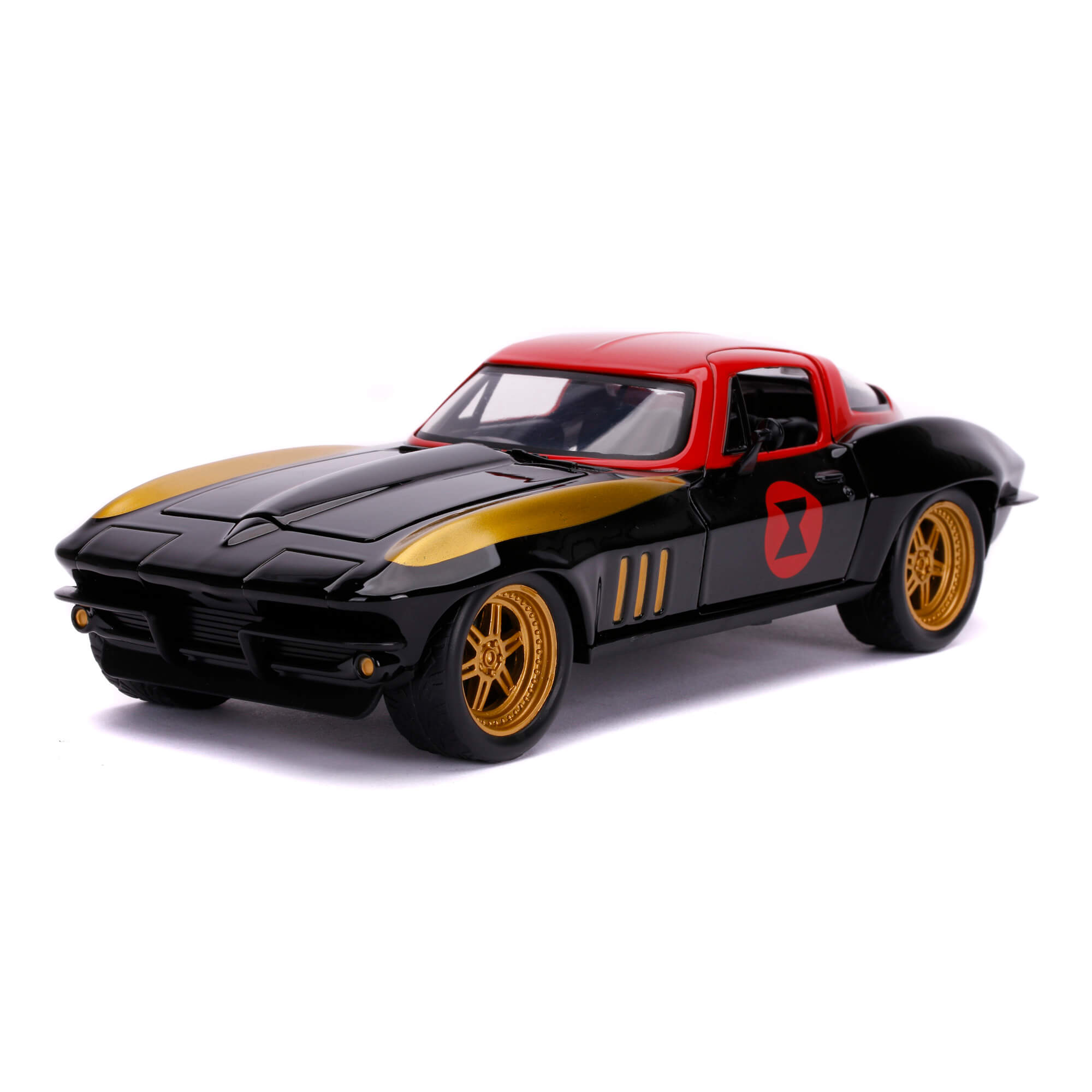 1966 Chevy Corvette con Figura Black Widow Marvel Avengers Jada Toys Escala 1:24 