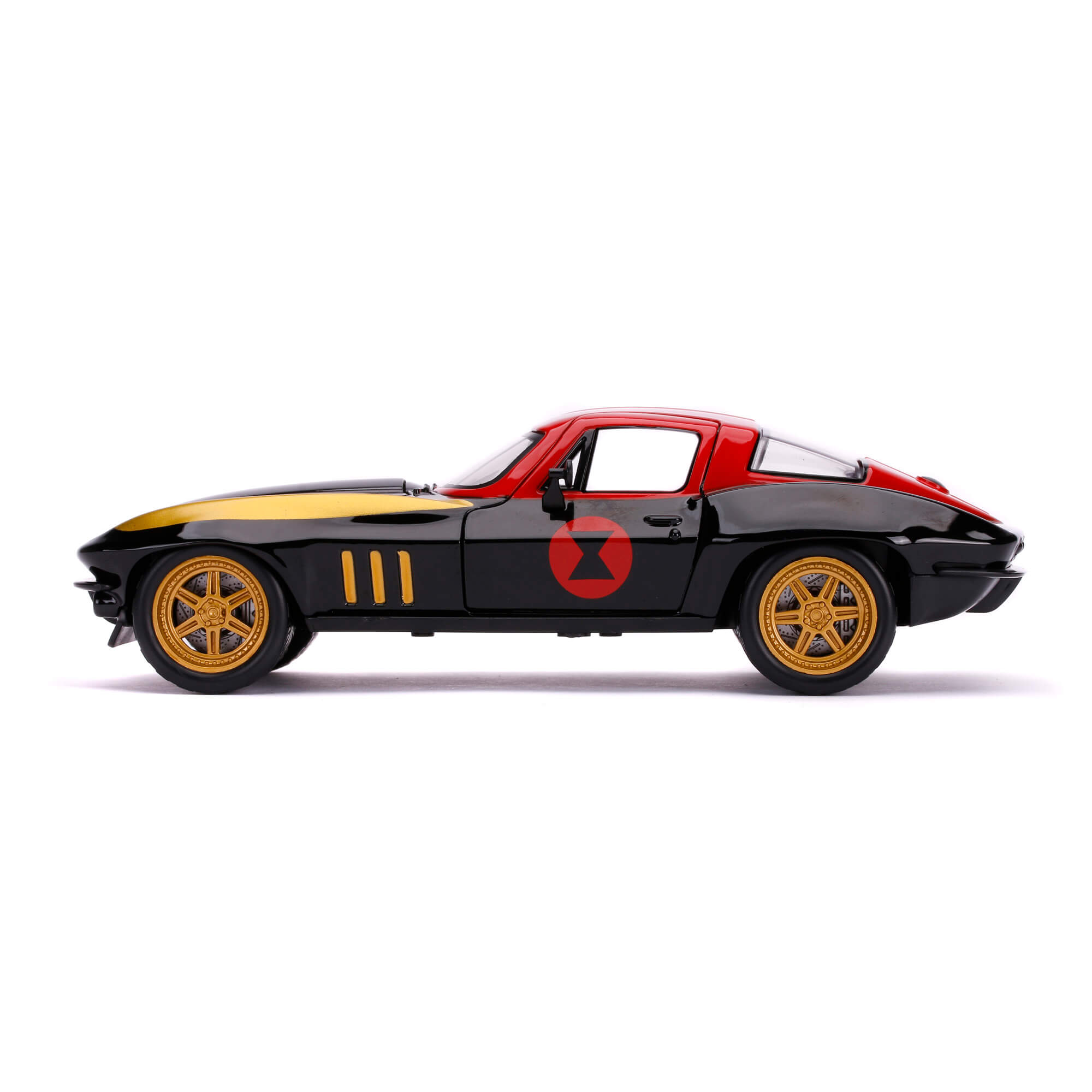 1966 Chevy Corvette con Figura Black Widow Marvel Avengers Jada Toys Escala 1:24 