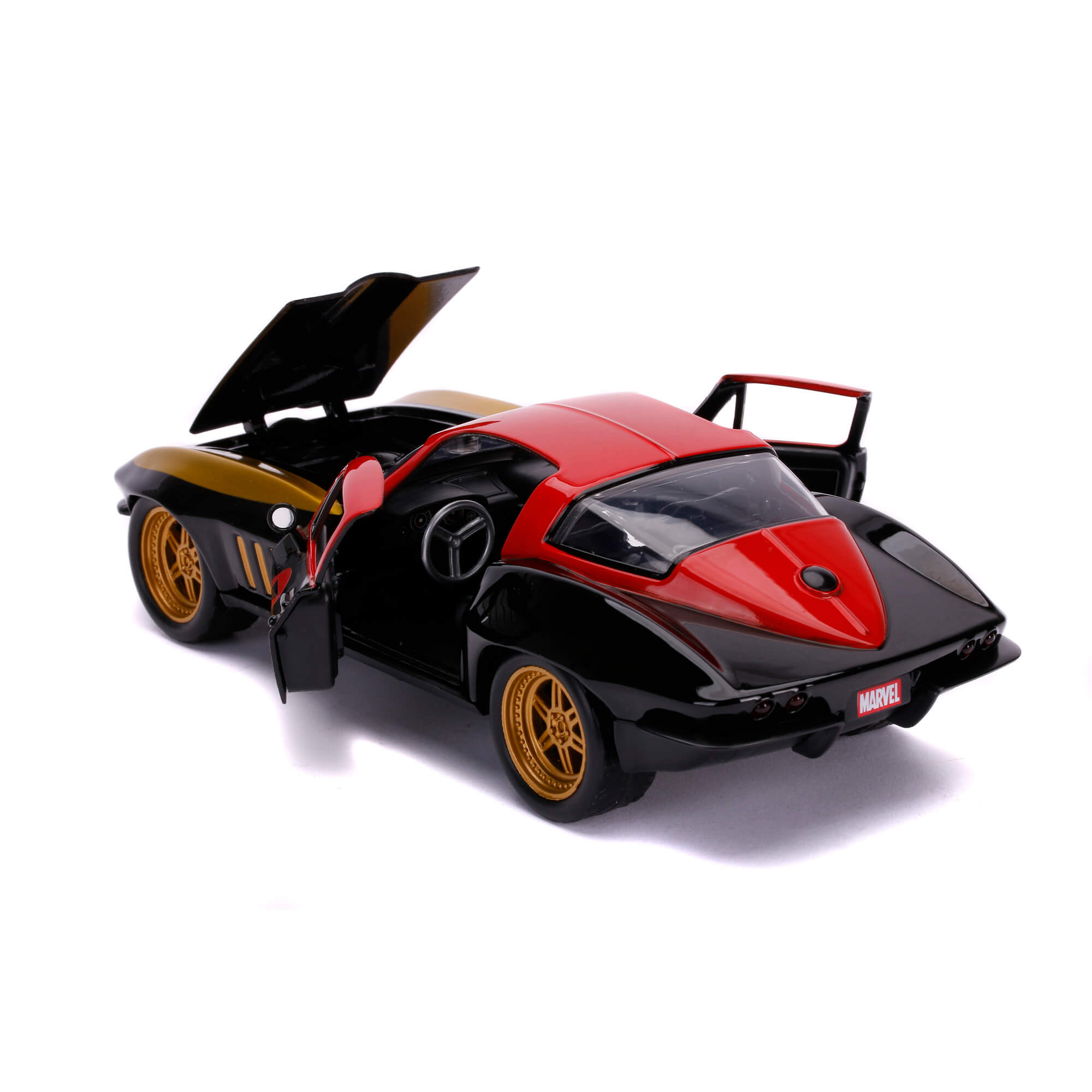 1966 Chevy Corvette con Figura Black Widow Marvel Avengers Jada Toys Escala 1:24 