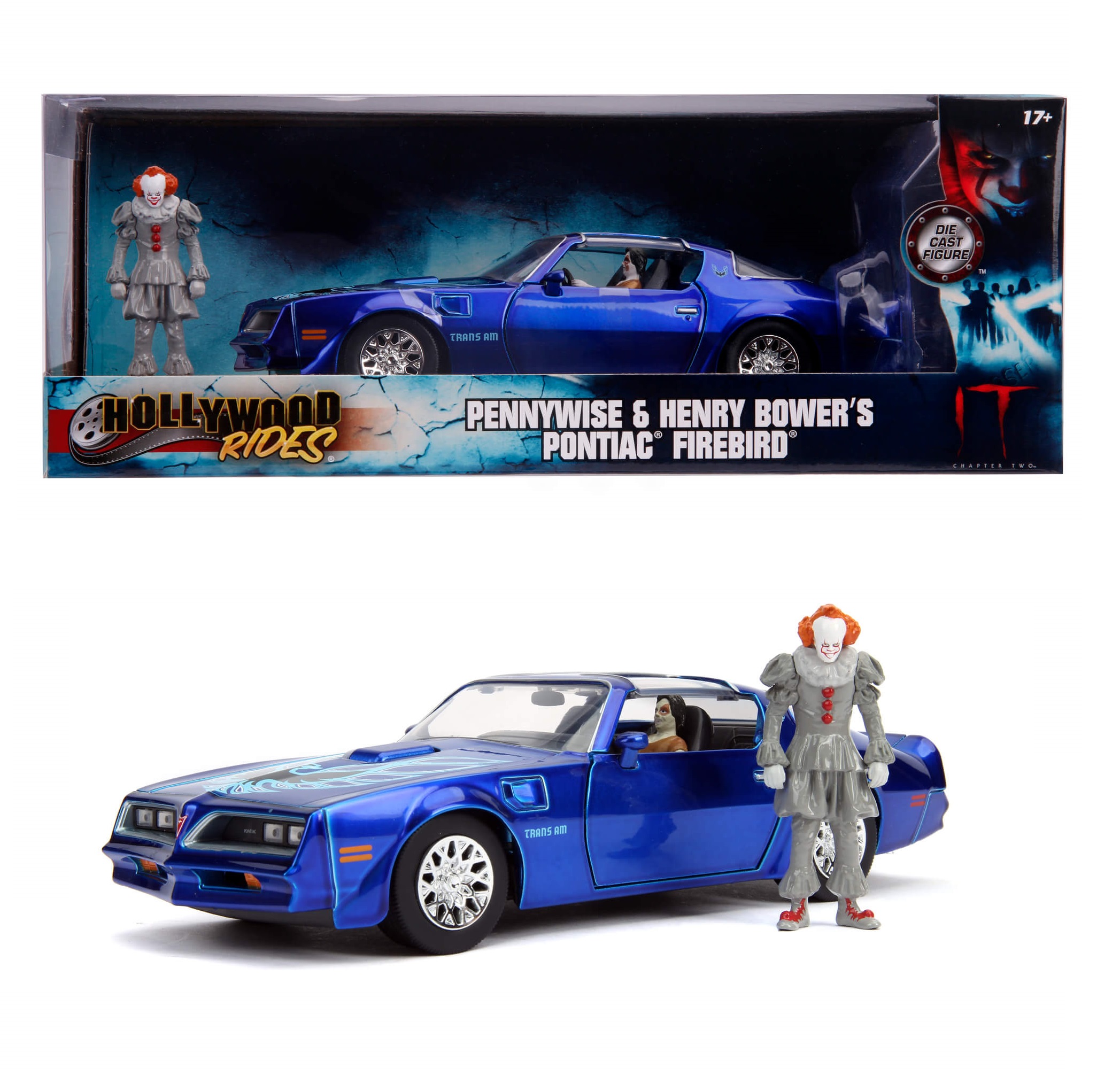 Pontiac Firebird Trans Am con Figuras Pennywise y Henry Bower It  Jada Toys Escala 1:24 