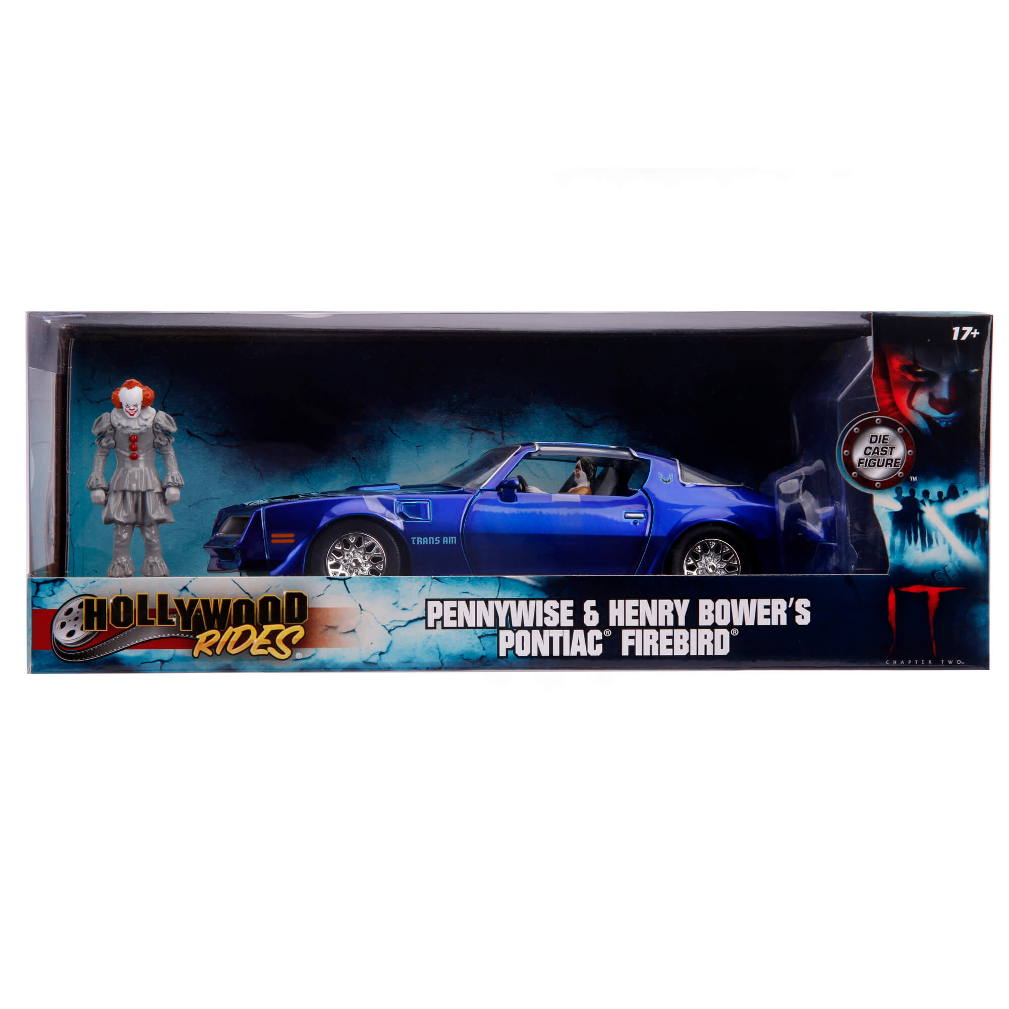 Pontiac Firebird Trans Am con Figuras Pennywise y Henry Bower It  Jada Toys Escala 1:24 