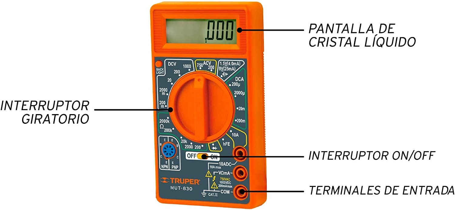Multimetro Digital Escolar MUT-830