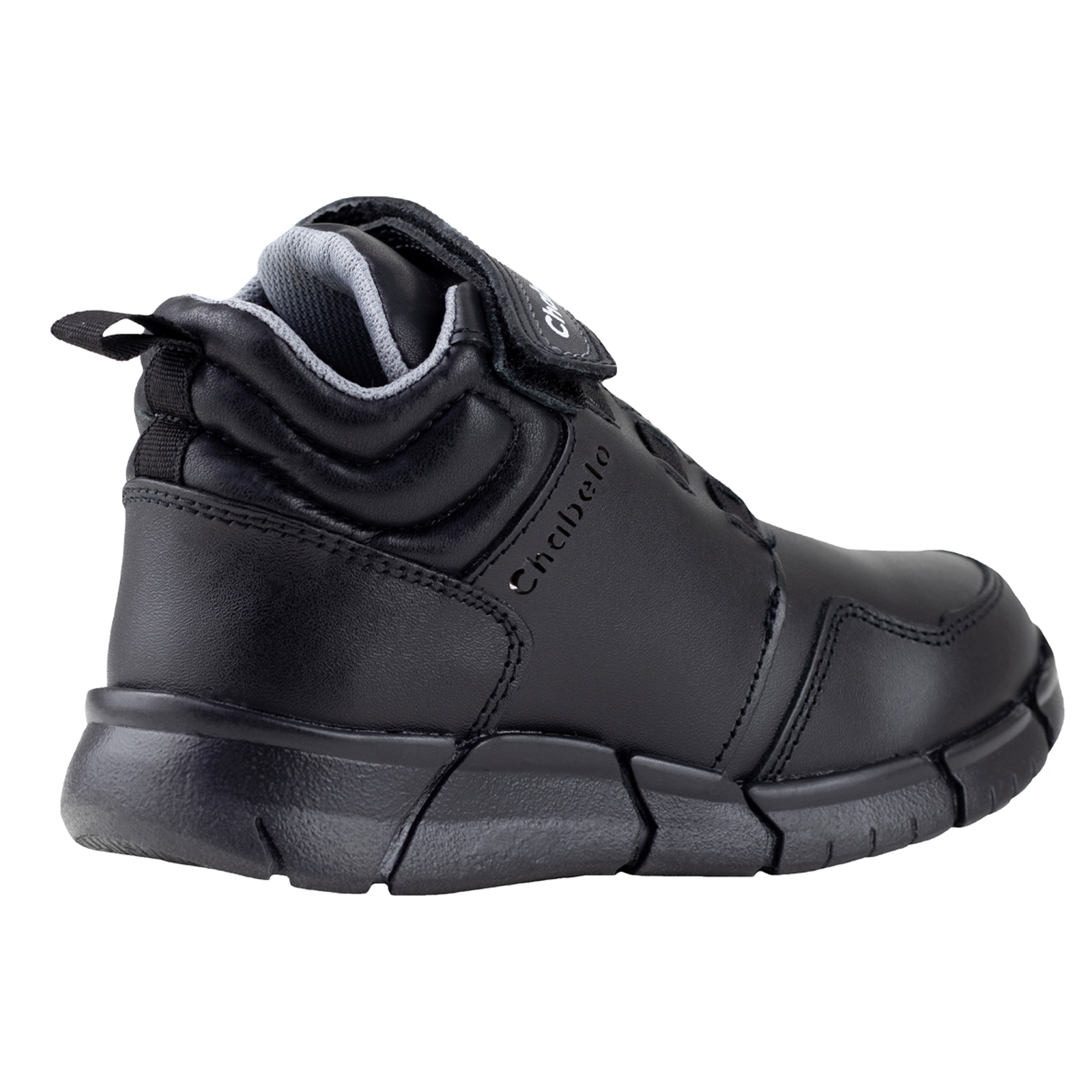 BOTIN ESCOLAR DE PIEL PARA NIÑOS CHABELO C235-A NEGRO COMODO 18-21