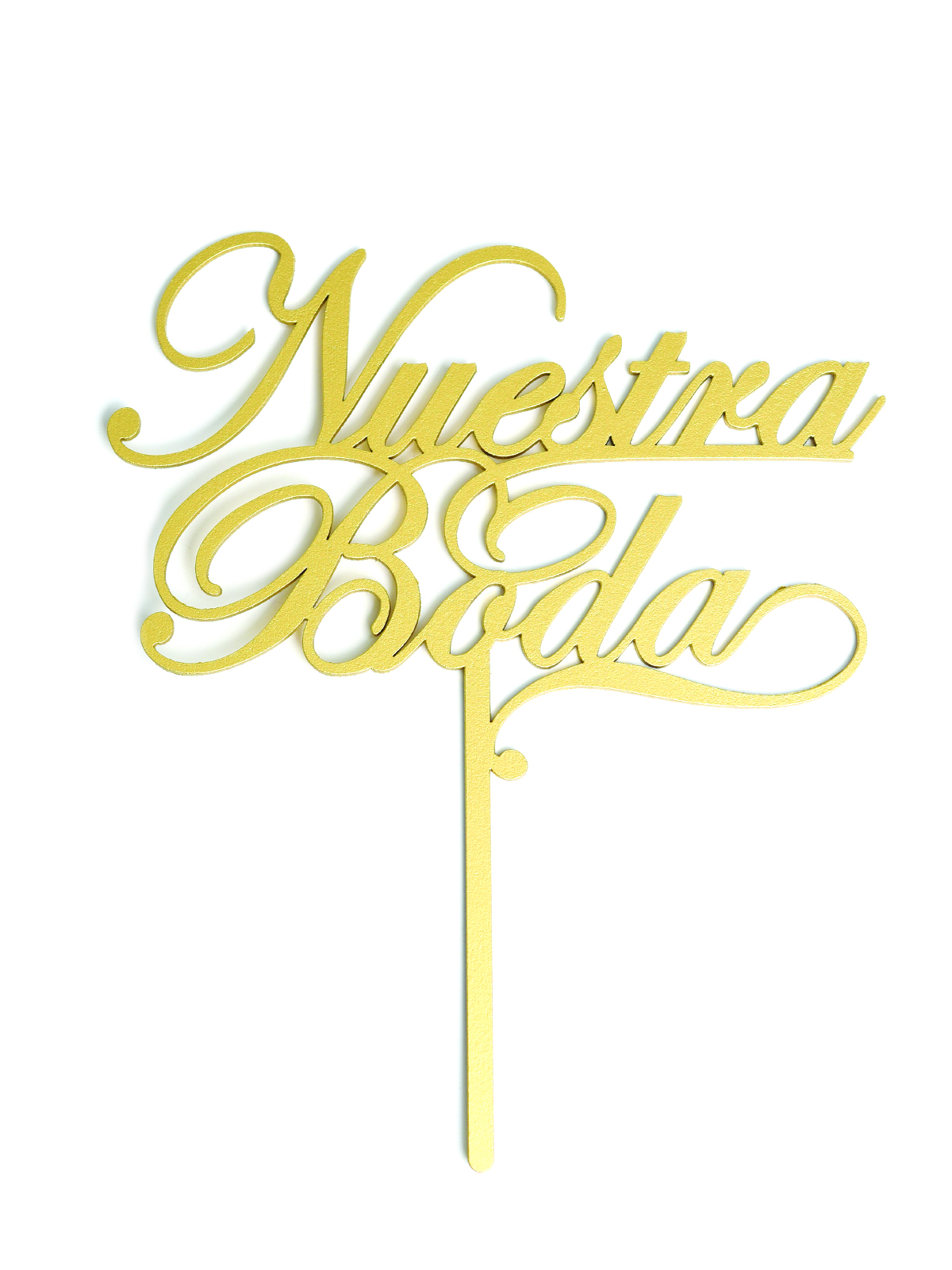 Letrero Pastel Cake Topper Nuestra Boda Gold BdLG-009