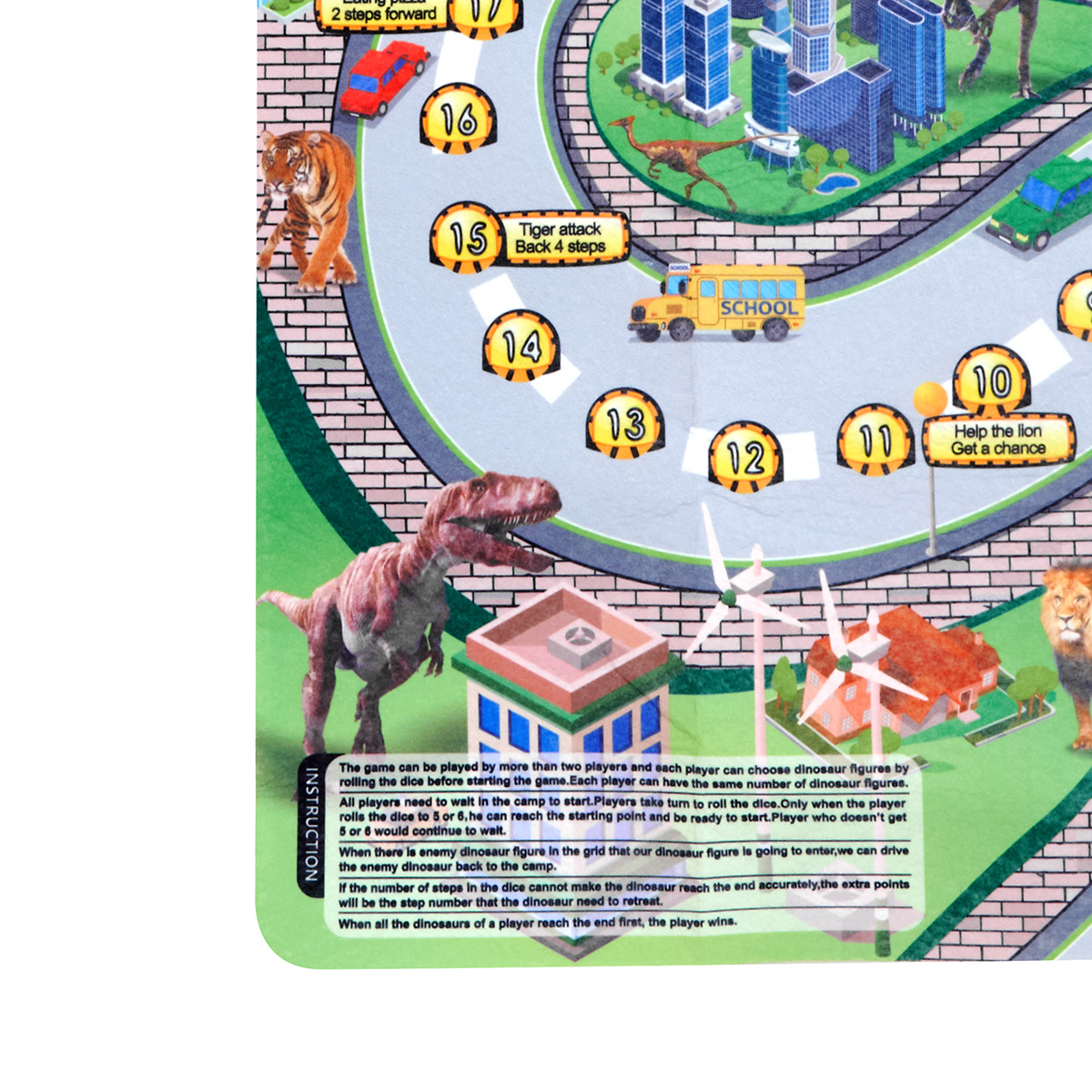 Juguete Dinosaurios Coche Para Niños Con Mapa Arbol Y Tapete