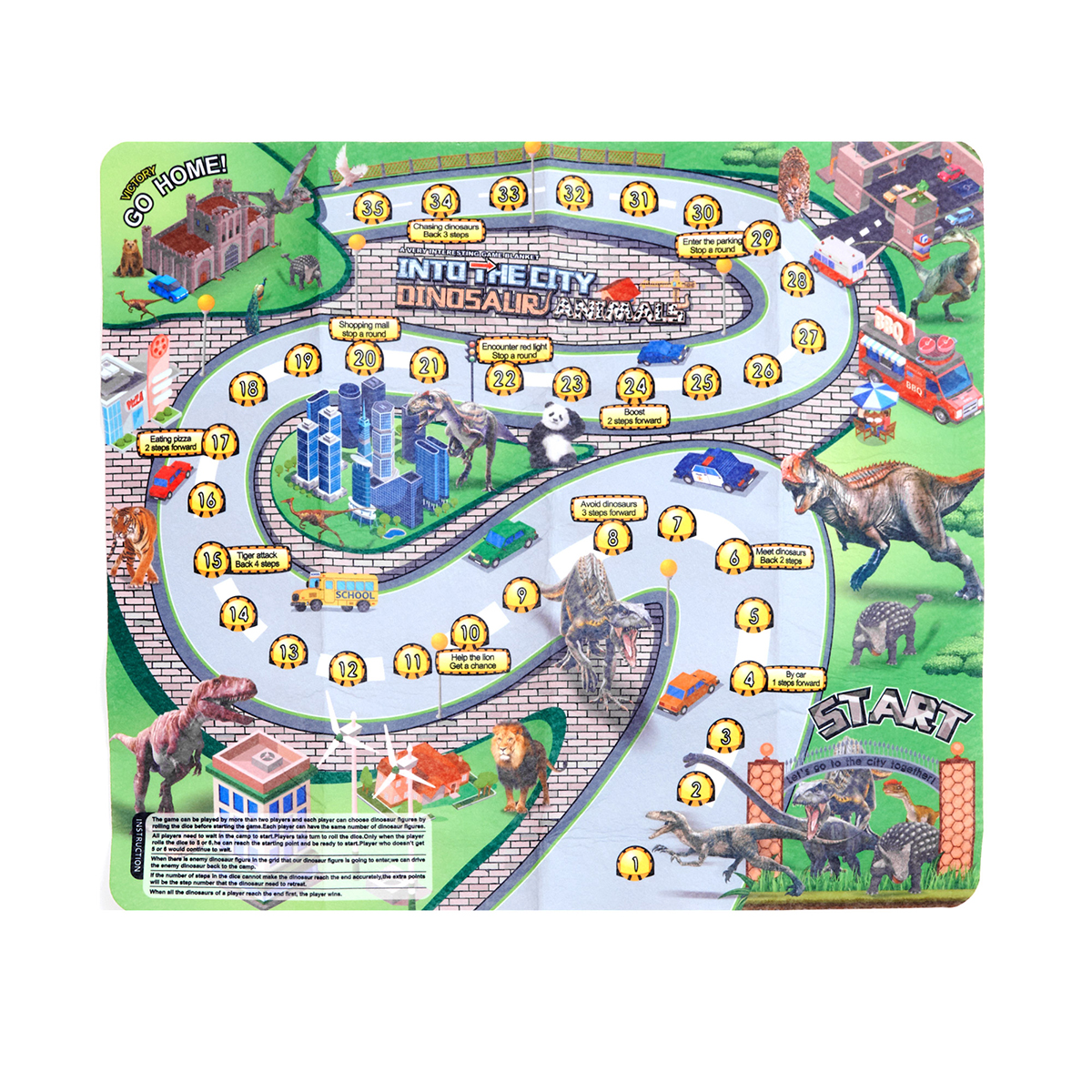 Juguete Dinosaurios Coche Para Niños Con Mapa Arbol Y Tapete