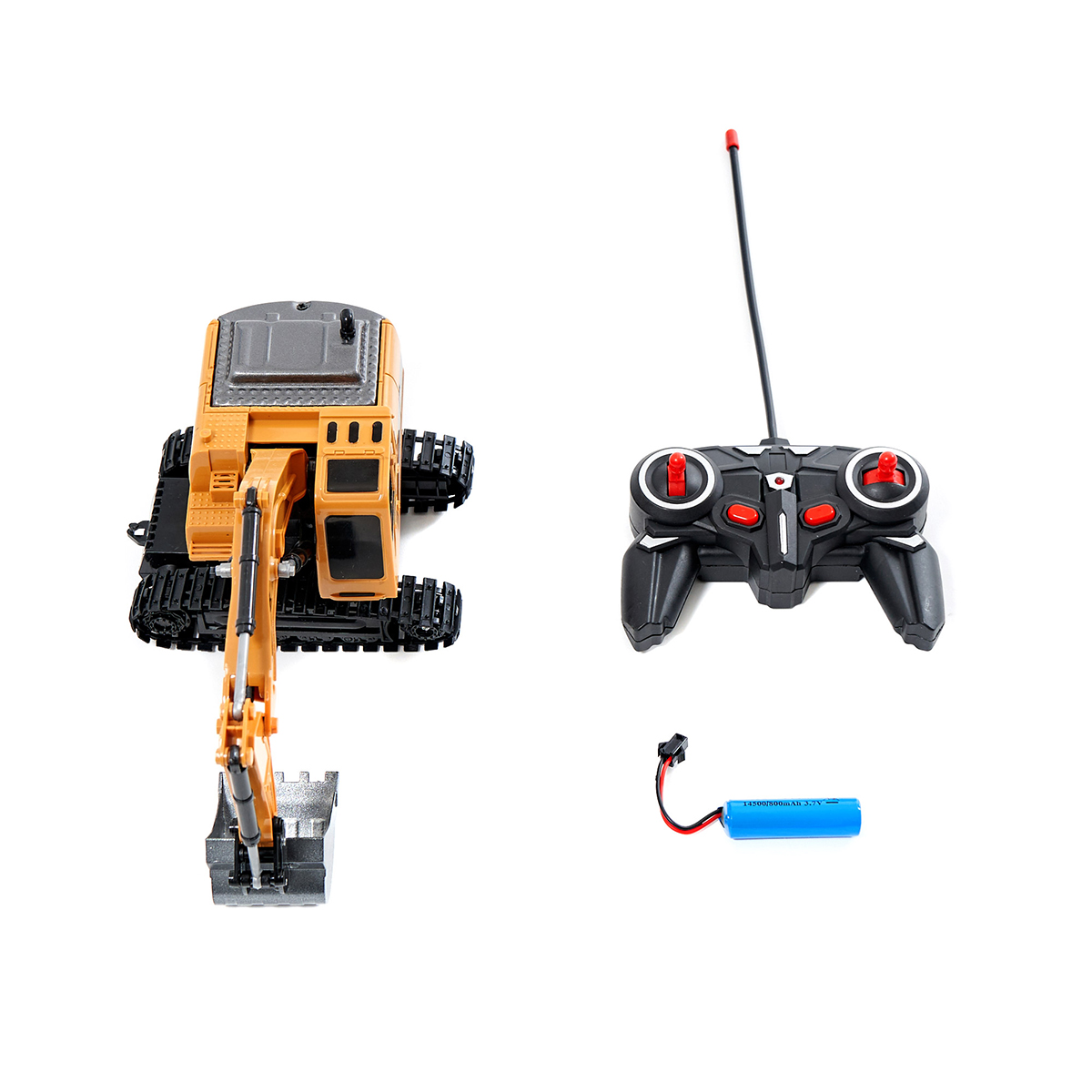 Excavadora Control Remoto Juguete Metal 6 Canales Para Niños