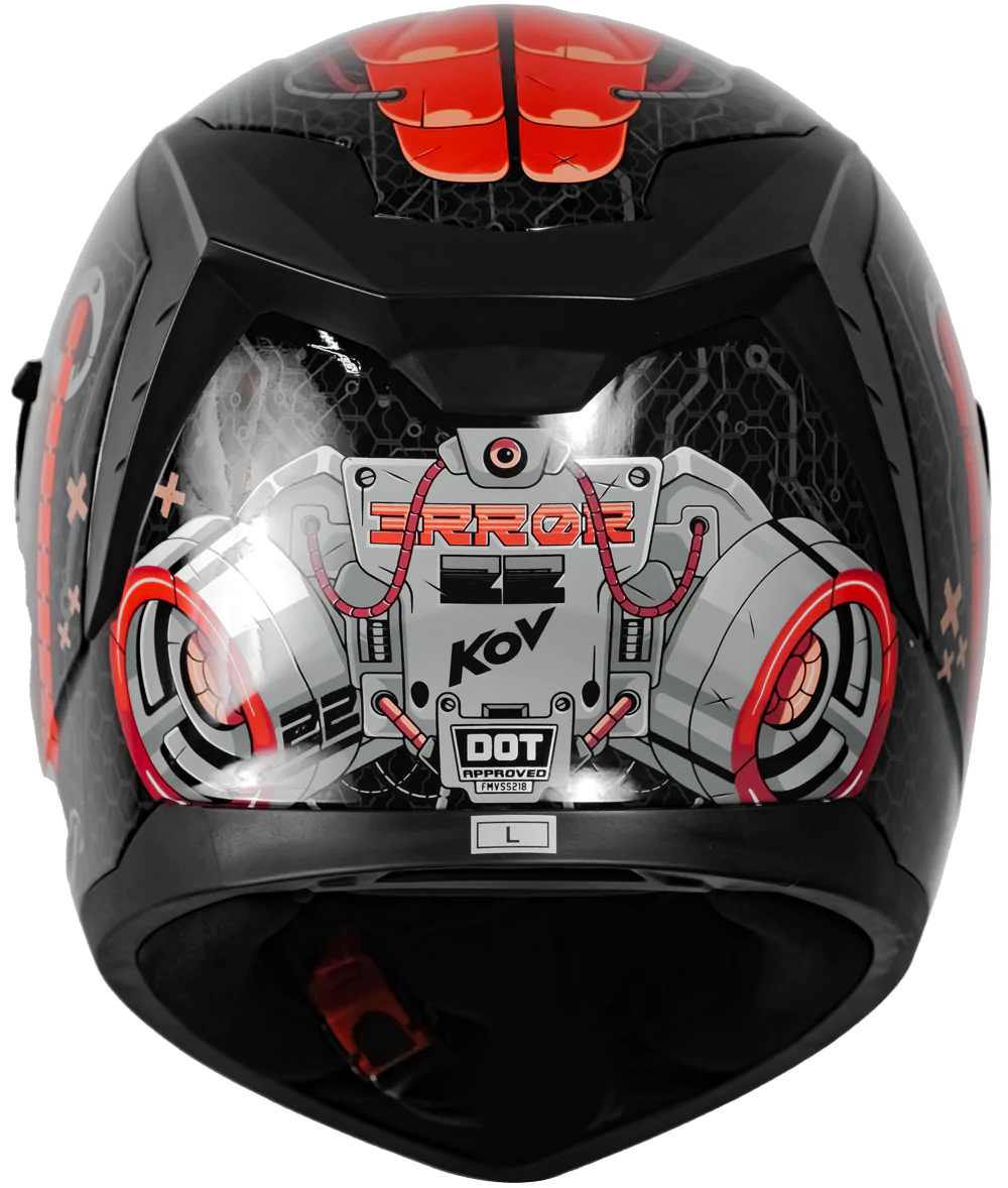 CASCO KOV ERROR SPARTAN ROJO INTEGRAL LENTE INTERNO CERTIFICADO DOT