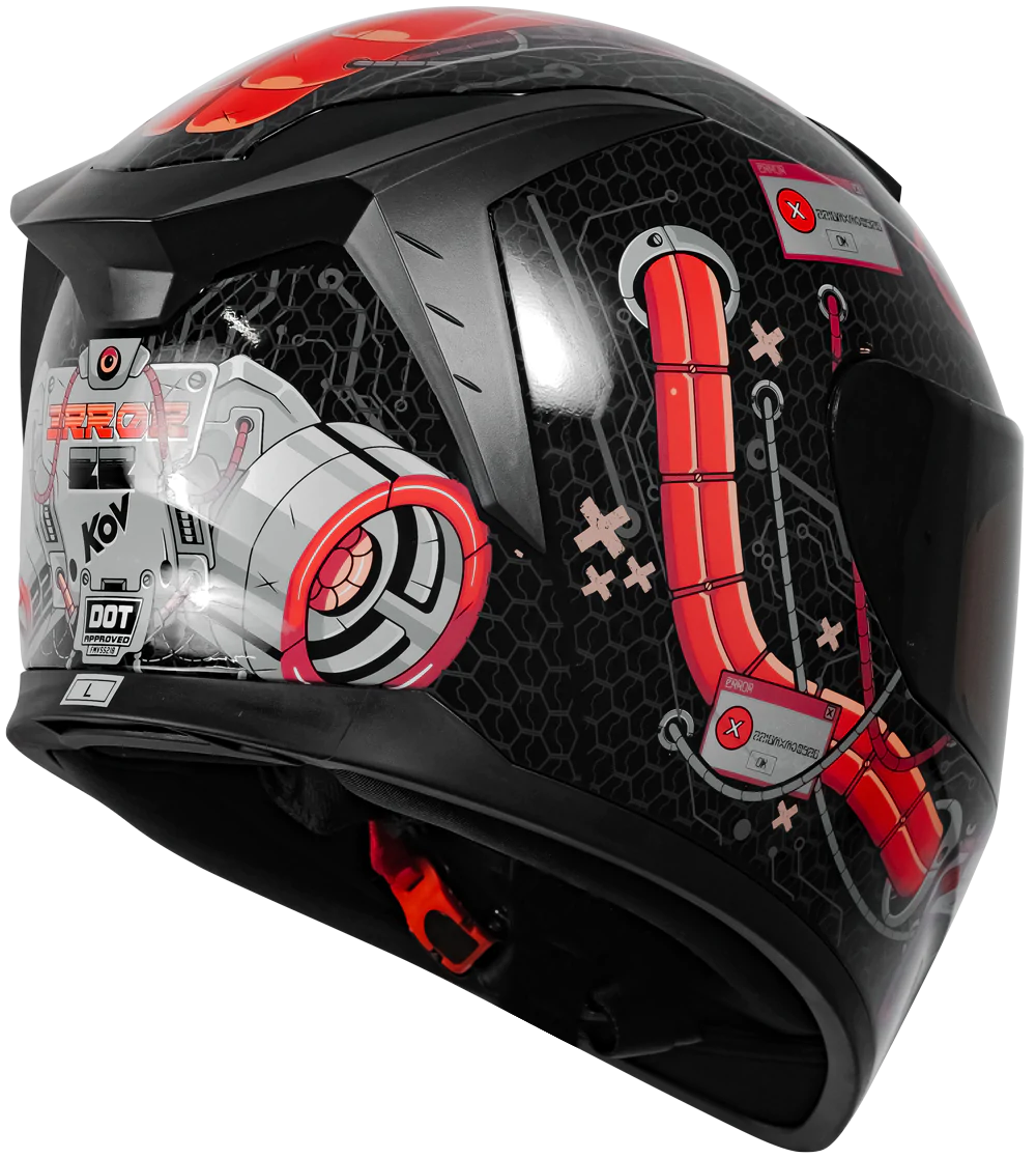 CASCO KOV ERROR SPARTAN ROJO INTEGRAL LENTE INTERNO CERTIFICADO DOT