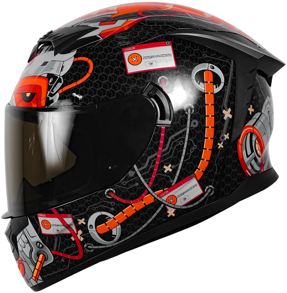 CASCO KOV ERROR SPARTAN ROJO INTEGRAL LENTE INTERNO CERTIFICADO DOT