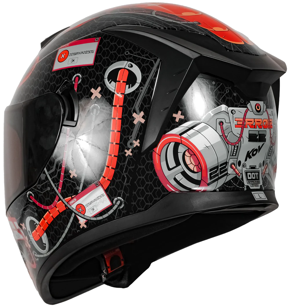 CASCO KOV ERROR SPARTAN ROJO INTEGRAL LENTE INTERNO CERTIFICADO DOT