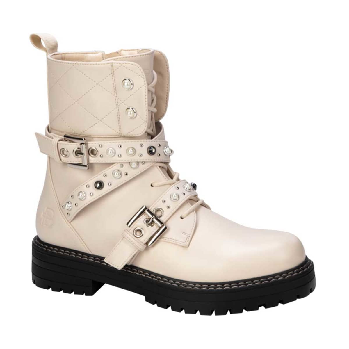 Stradivarius Botas Militares Mujer Con Perlas Botines Deportivos