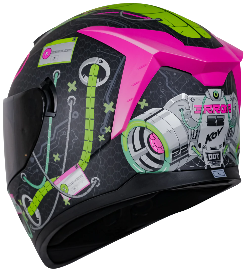 CASCO KOV SPARTAN ERROR ROSA PARA MOTO INTEGRAL ROSA CERTIFICADO