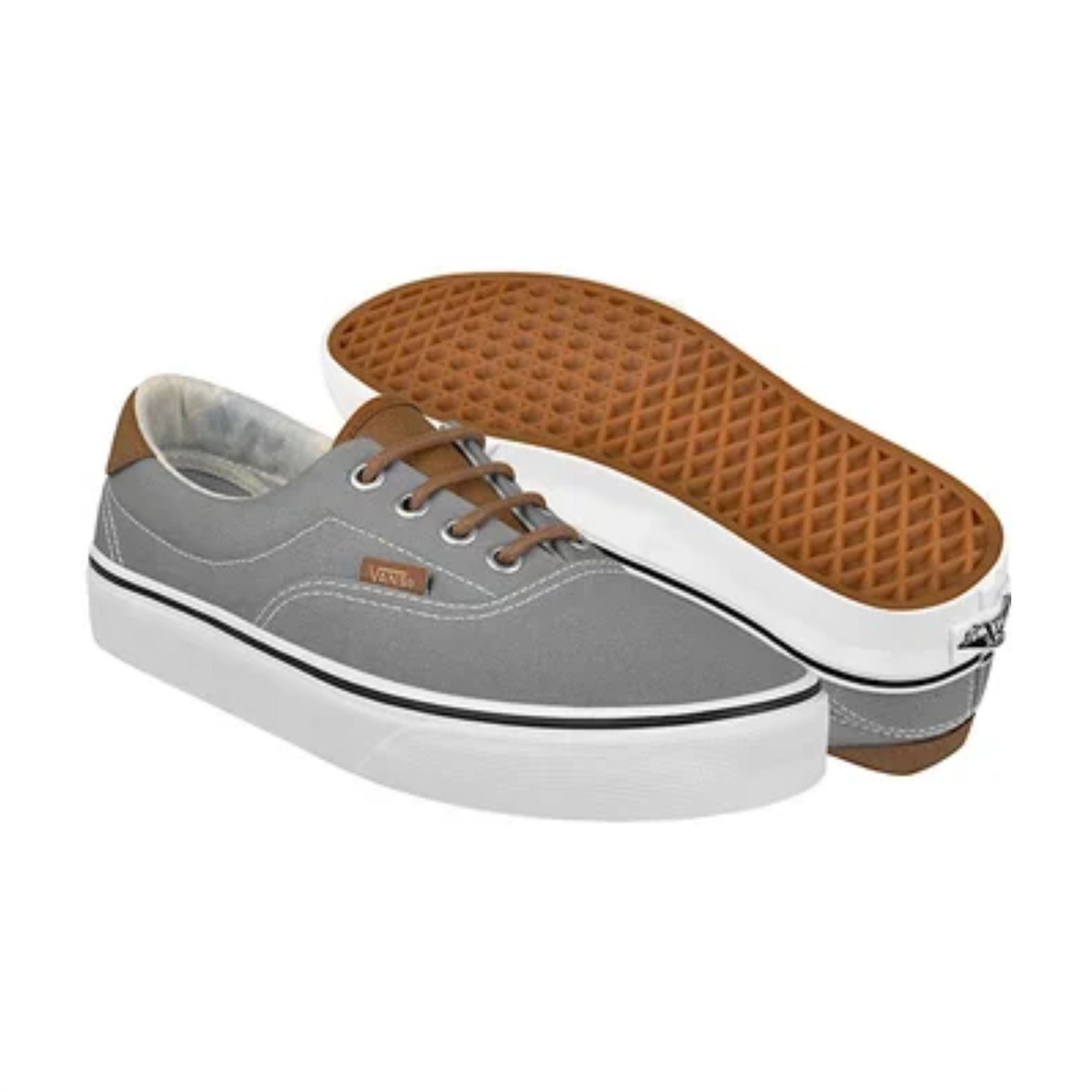 Tenis Vans UA Era 59 Frost Gris con Café Unisex Originales 38FSQ70