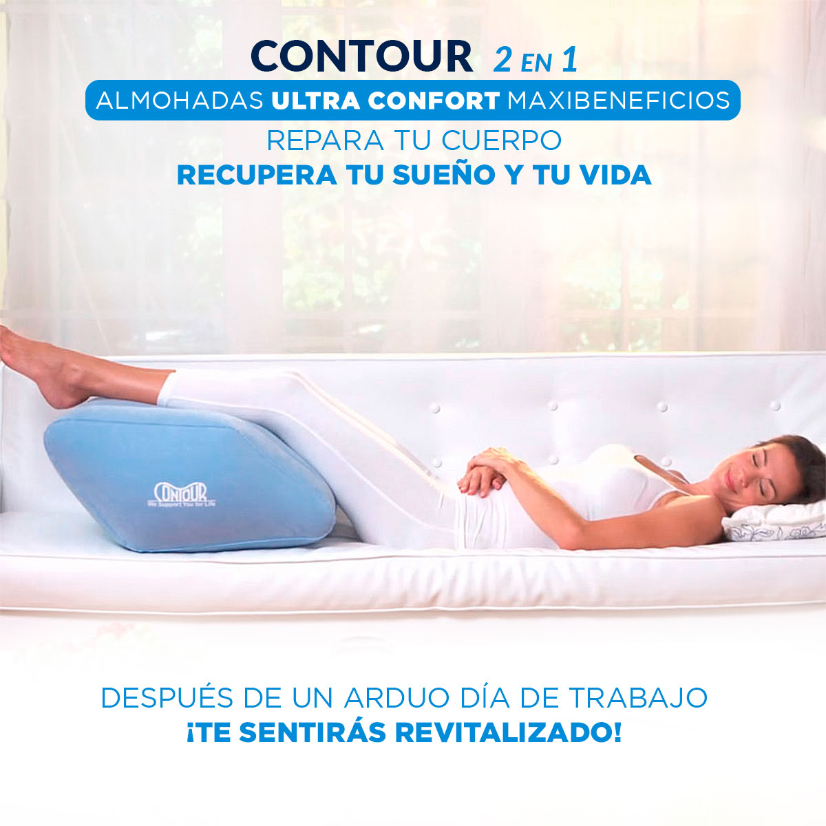 Almohada Ortopédica Para Piernas Y Rodillas Contour Leg