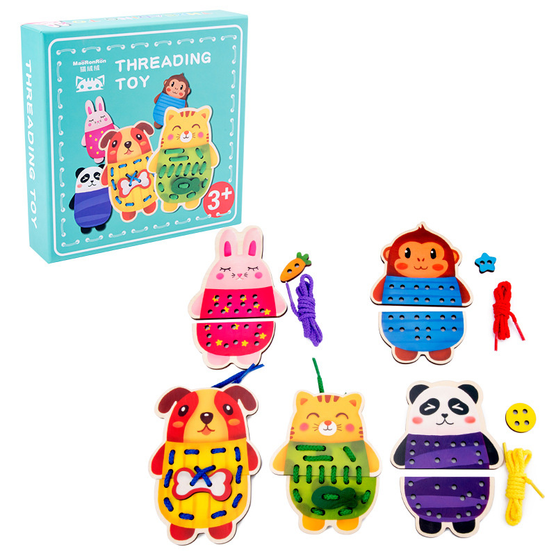 KIDOS Juego para enhebrar, enlazar, ensartar 