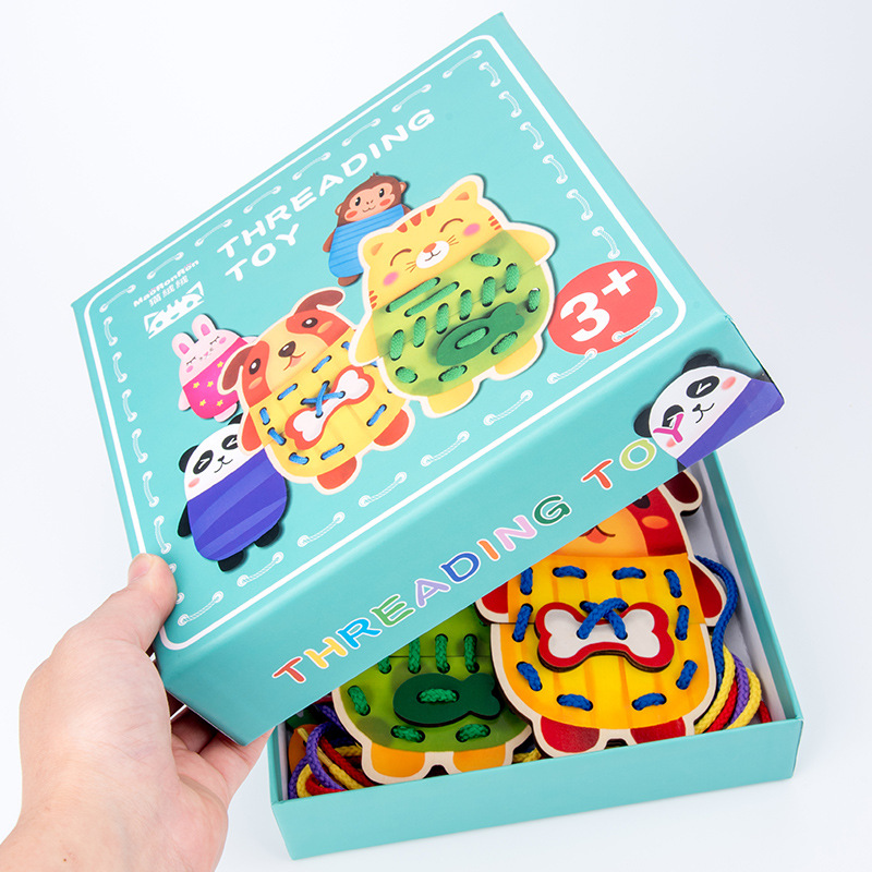 KIDOS Juego para enhebrar, enlazar, ensartar 