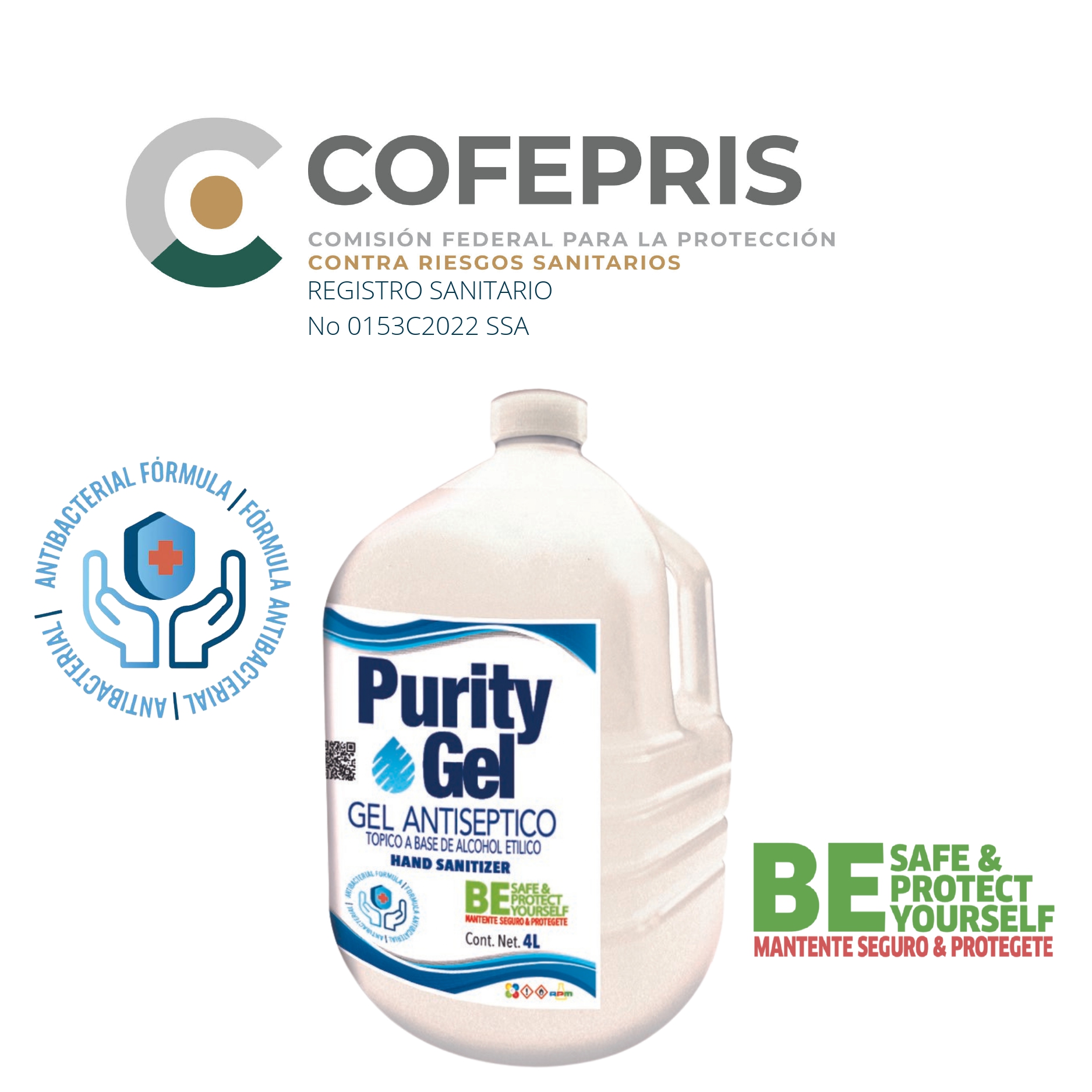 Gel Antibacterial Para Manos 4 L Purity Gel Antiséptico