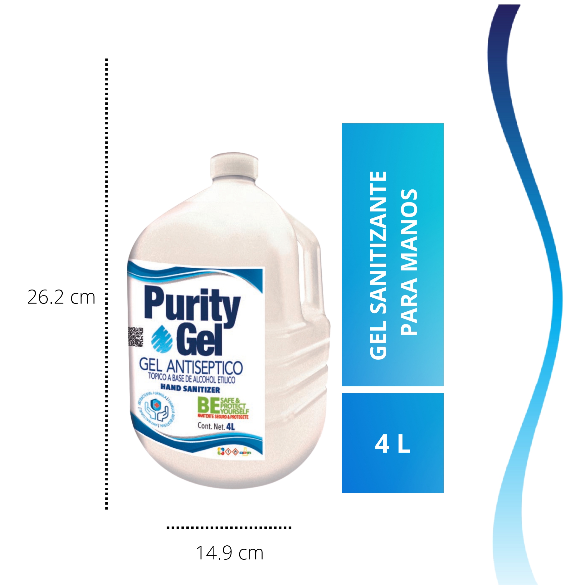 Gel Antibacterial Para Manos 4 L Purity Gel Antiséptico