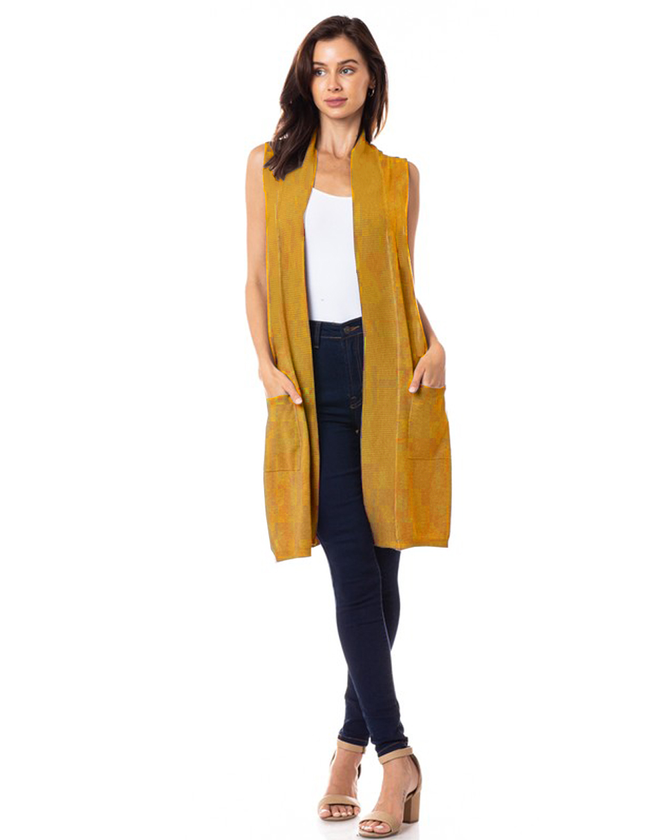 Chaleco tejido ligero con bolsillos AMAD para mujer 