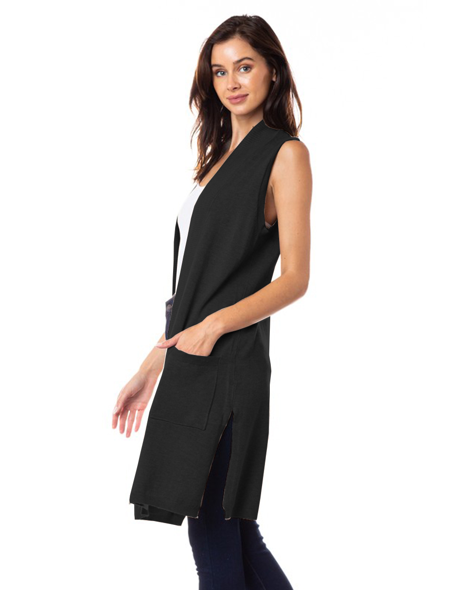 Chaleco tejido ligero con bolsillos AMAD para mujer 